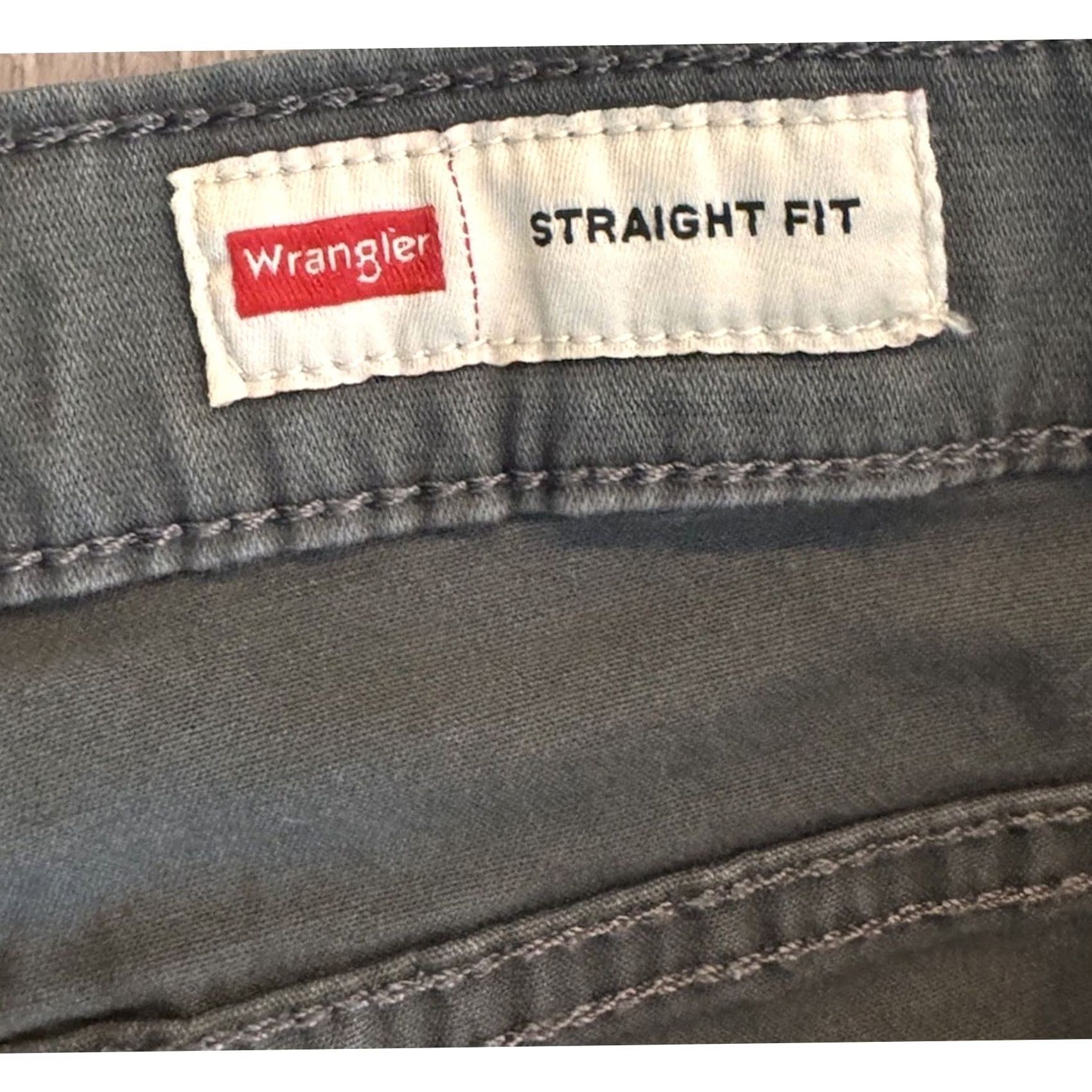 Wrangler Mens Wrangler Gray Denim Chino Pants Straight Fit 34x34 Size US 34 / EU 50 - 4 Thumbnail