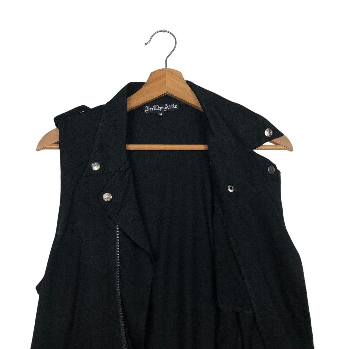 Hysteric Glamour 📌Rich Black Double Collar Tank Top Punk Design In The Attic Size US M / EU 48-50 / 2 - 13 Thumbnail