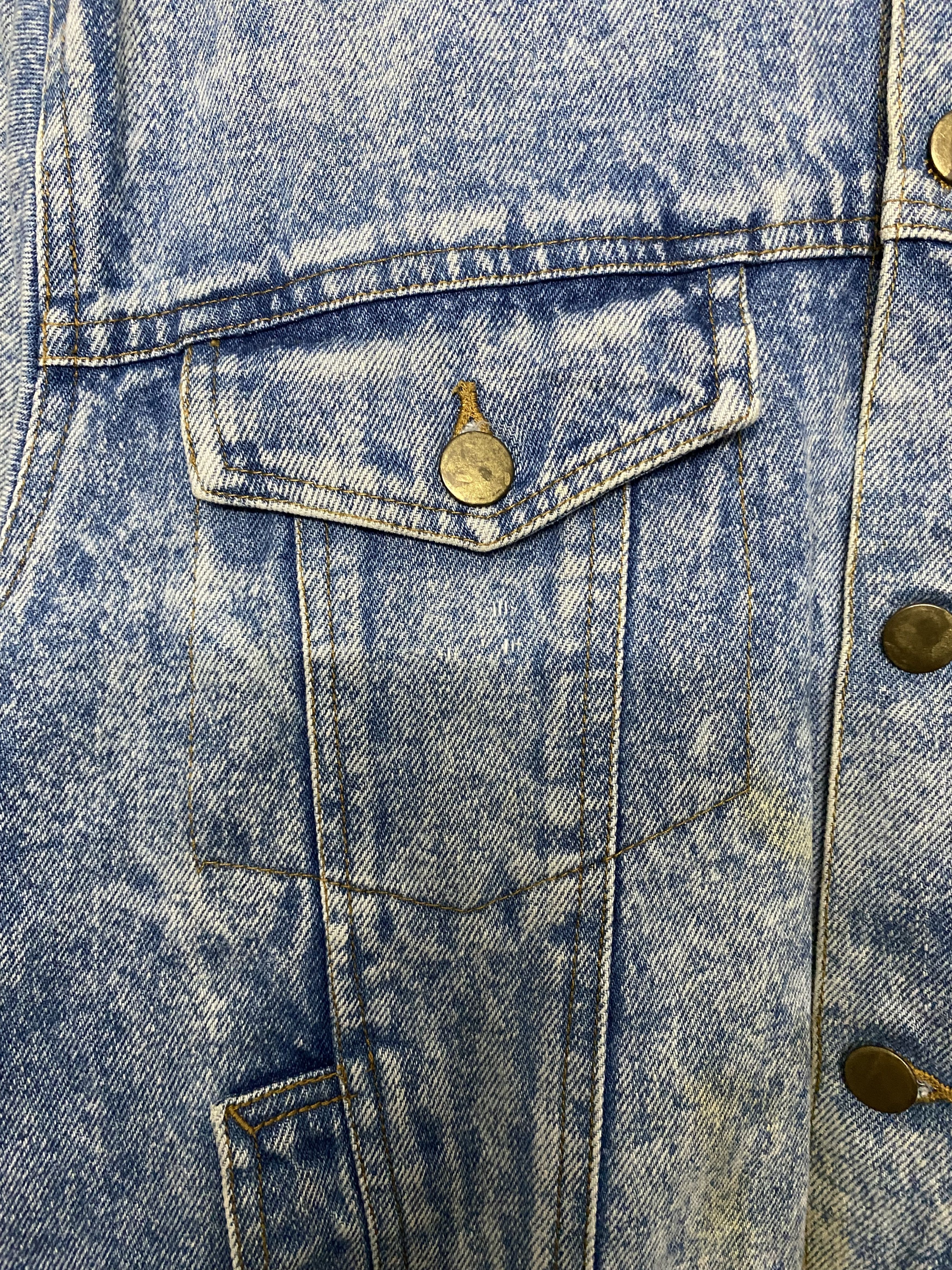 Vintage 80s Japanese PIA Acid Wash Denim Trucker Jacket Size US L / EU 52-54 / 3 - 9 Thumbnail