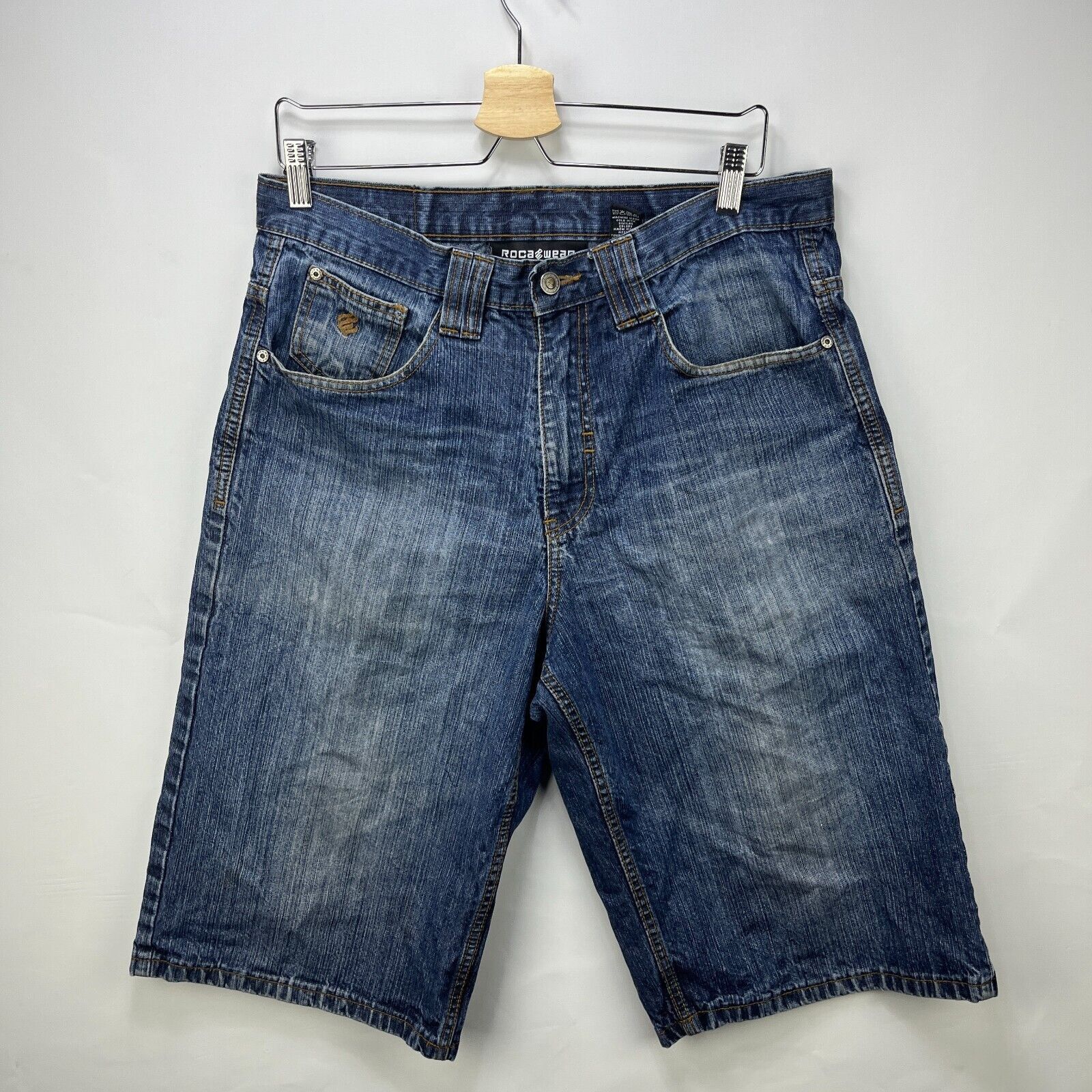 Rocawear × Vintage Vintage Y2K Rocawear Baggy Denim Jean Shorts 34 Hip Hop Size US 34 / EU 50 - 5 Thumbnail
