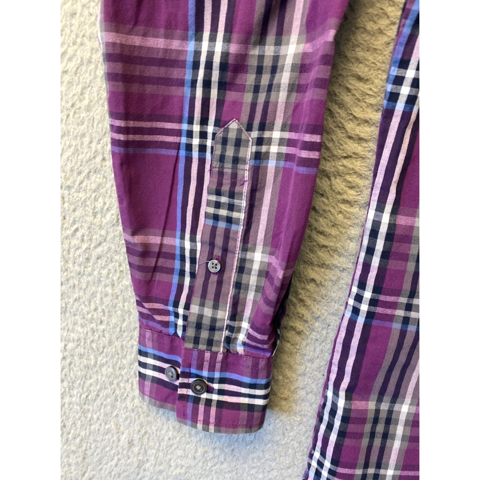 Croft & Barrow Croft & Barrow Croft Barow Shirt Mens S Purple Blue Plaid Button-Up Adult 39-68 Regular Button Size US S / EU 44-46 / 1 - 5 Thumbnail