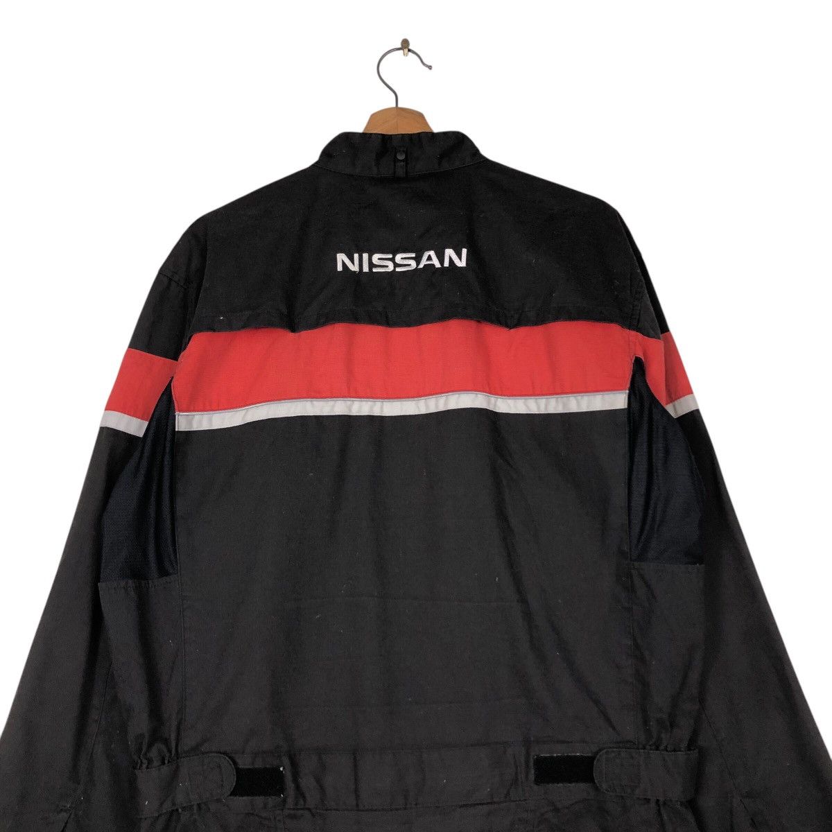 Japanese Brand 📌Vintage Overall Worker Racing Nissan Big Logo Spell Out Size US 38 / EU 54 - 12 Thumbnail