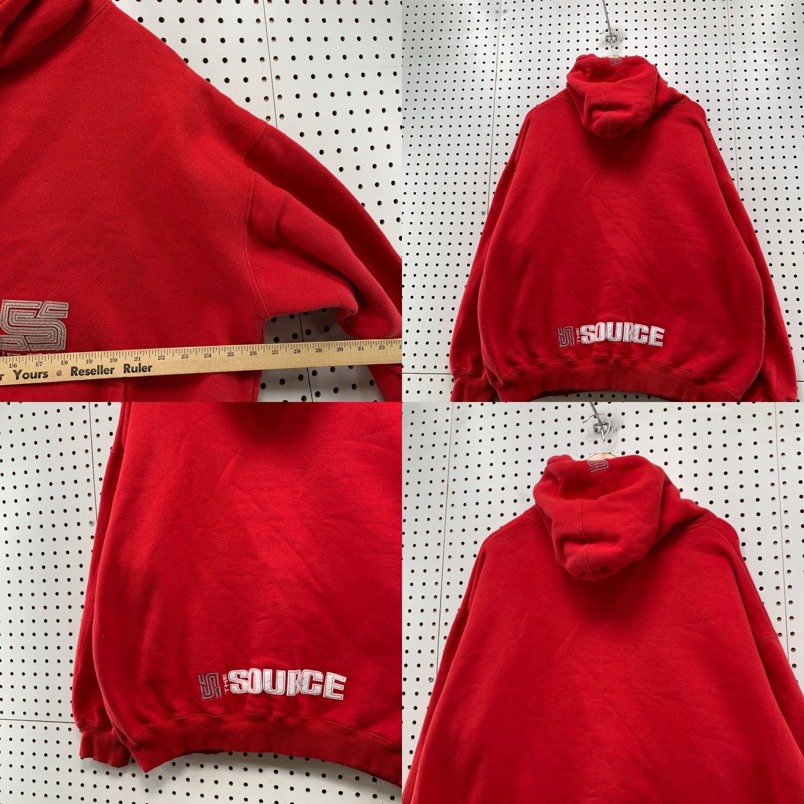 Vintage VINTAGE Source Magazine Sweatshirt Hoodie Men XL Red Embroidered Hip Hop 90s Y2K Size US XL / EU 56 / 4 - 9 Thumbnail