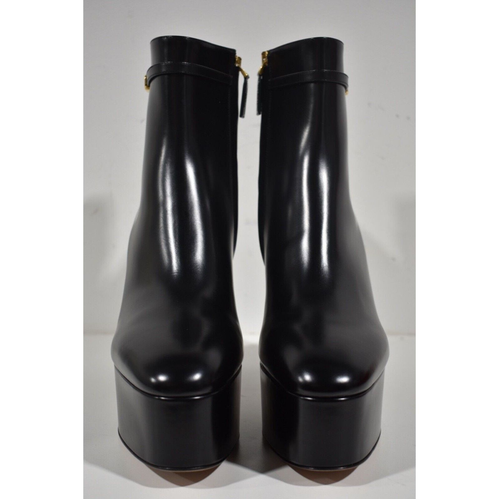 Valentino Valentino Tan-go 120 Black Leather Short Ankle Block Heel Size US 10 / IT 40 - 5 Thumbnail