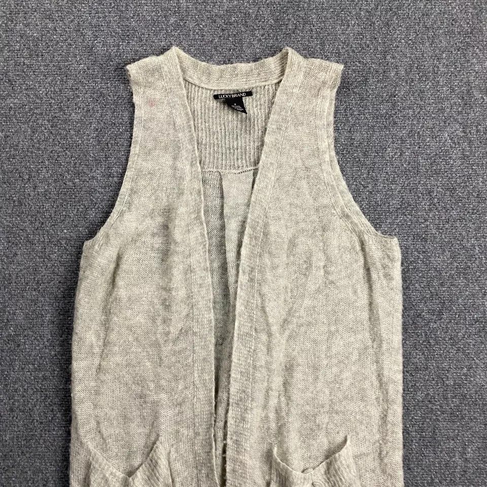 Lucky Brand Lucky Brand Cardigan Women's Small Gray Knit Wool Stained Size S / US 4 / IT 40 - 2 Thumbnail