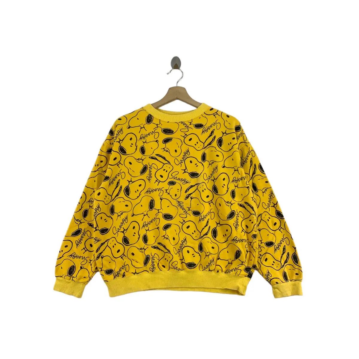 Peanuts Vintage SNOOPY PEANUTS Character Overprint Yellow Sweatshirt Size M / US 6-8 / IT 42-44 - 1 Thumbnail
