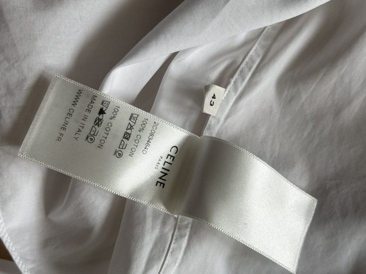Celine Celine blade mandarin stand up collar white poplin shirt Size US XL / EU 56 / 4 - 7 Thumbnail