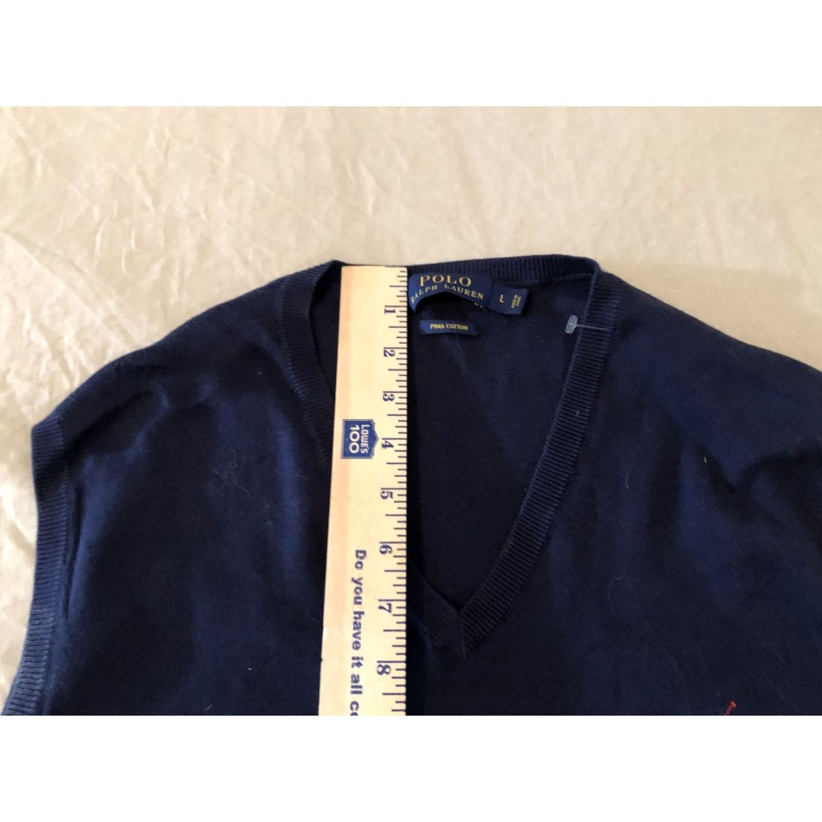 Polo Ralph Lauren Polo Ralph Lauren Sweater Vest L Men Navy Blue Cotton Vest Modern Polo Ralph Lauren Mens Large Vest Blue Cotton Size US L / EU 52-54 / 3 - 6 Thumbnail