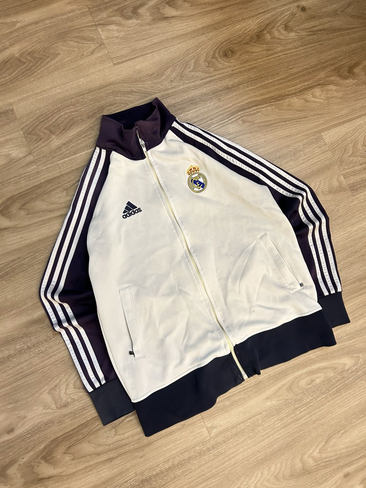 Adidas Vintage Real Madrid Football Jacket Soccer Track Top Zip Size US M / EU 48-50 / 2 - 2 Thumbnail