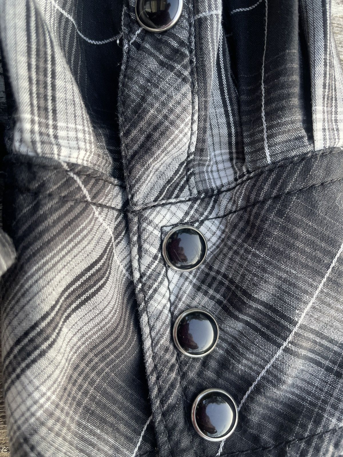 If Six Was Nine 2000s Japanese archive Vkei Poem Embroidery Plaid Shirts Size US S / EU 44-46 / 1 - 8 Thumbnail
