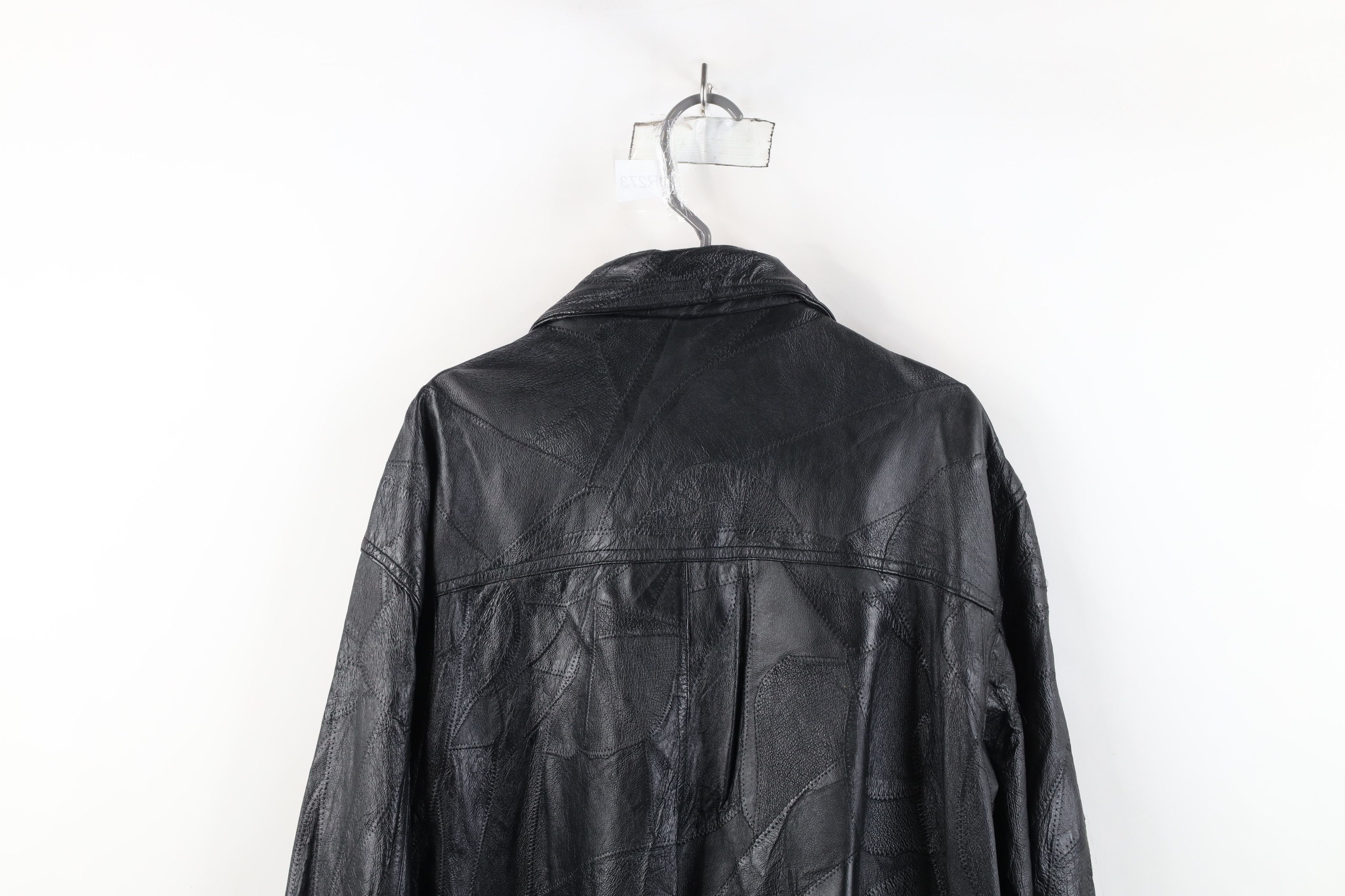 Vintage Vintage 90s Desert Storm Shield Leather Bomber Jacket Black Size US XXL / EU 58 / 5 - 15 Thumbnail