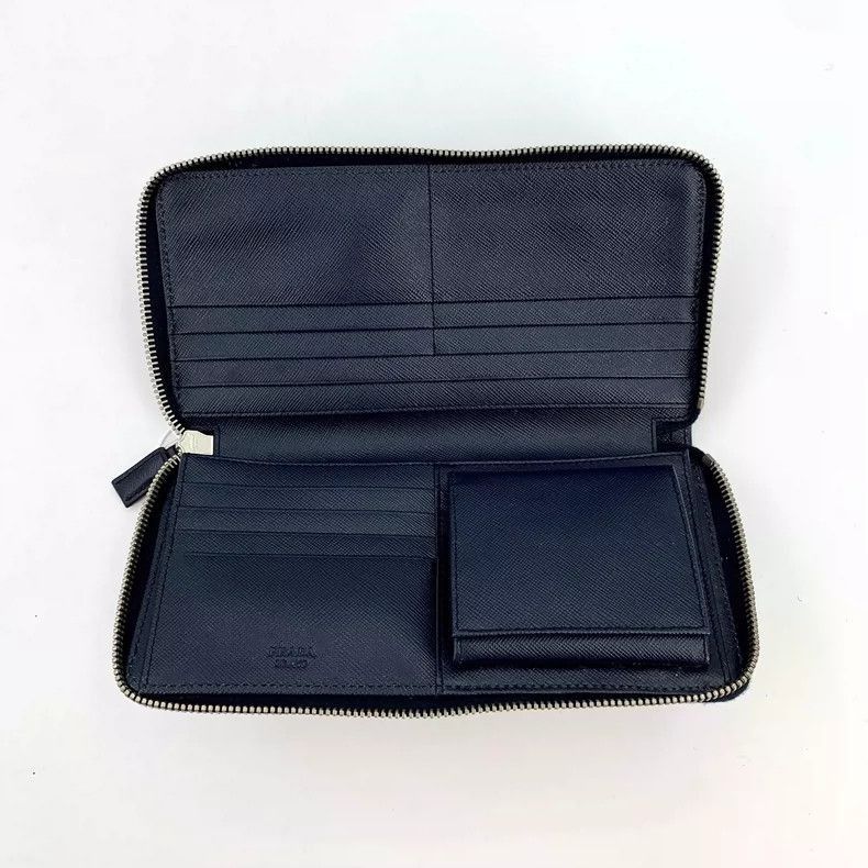 Prada Prada Blue Leather Long Wallet Clutch -2505 Size ONE SIZE - 3 Thumbnail