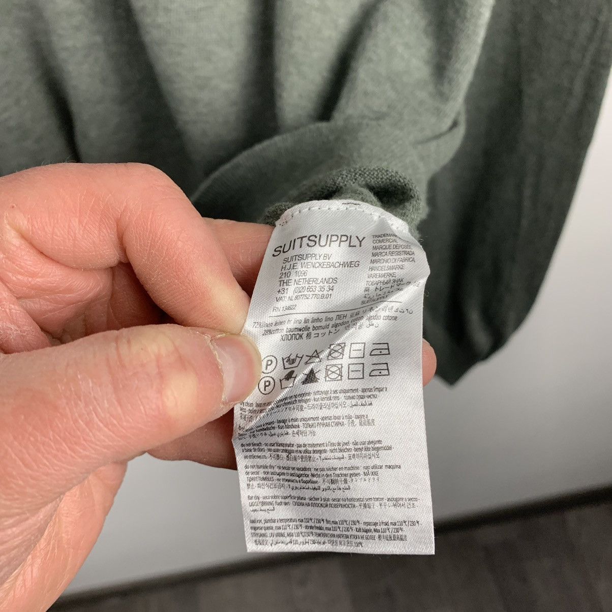 Suitsupply Men’s Suitsupply Linen Cotton Green Sweater Size XXL Size US XXL / EU 58 / 5 - 8 Thumbnail