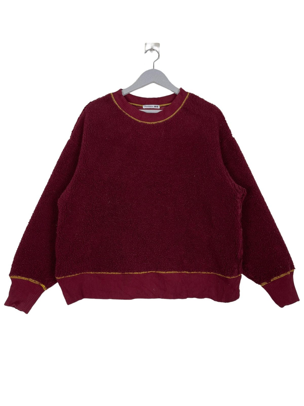 JW Anderson × Uniqlo 💥JW ANDERSON DEEPILE MAROON CREWNECK PULLOVER Size US M / EU 48-50 / 2 - 1 Thumbnail