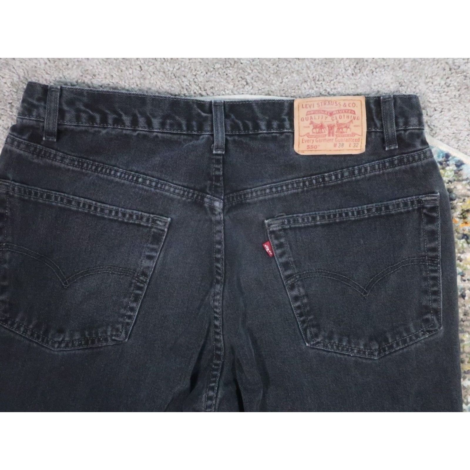 Levi's VINTAGE Levi's Jeans 550 36x32 Black Relaxed Tapered Denim 5-Pocket Zip Canada Mens Size US 36 / EU 52 - 7 Thumbnail
