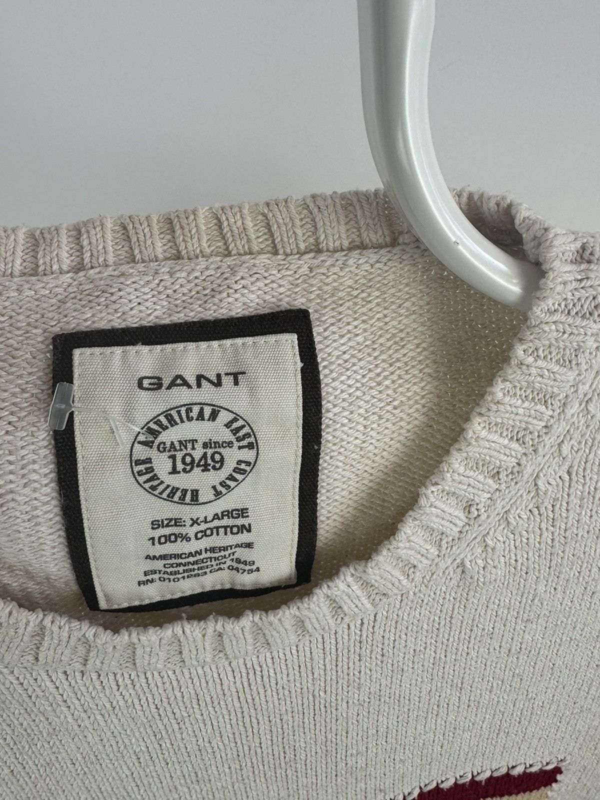 Gant × Vintage Vintage Gant Big Logo American Flag Sweater Size US XL / EU 56 / 4 - 3 Thumbnail