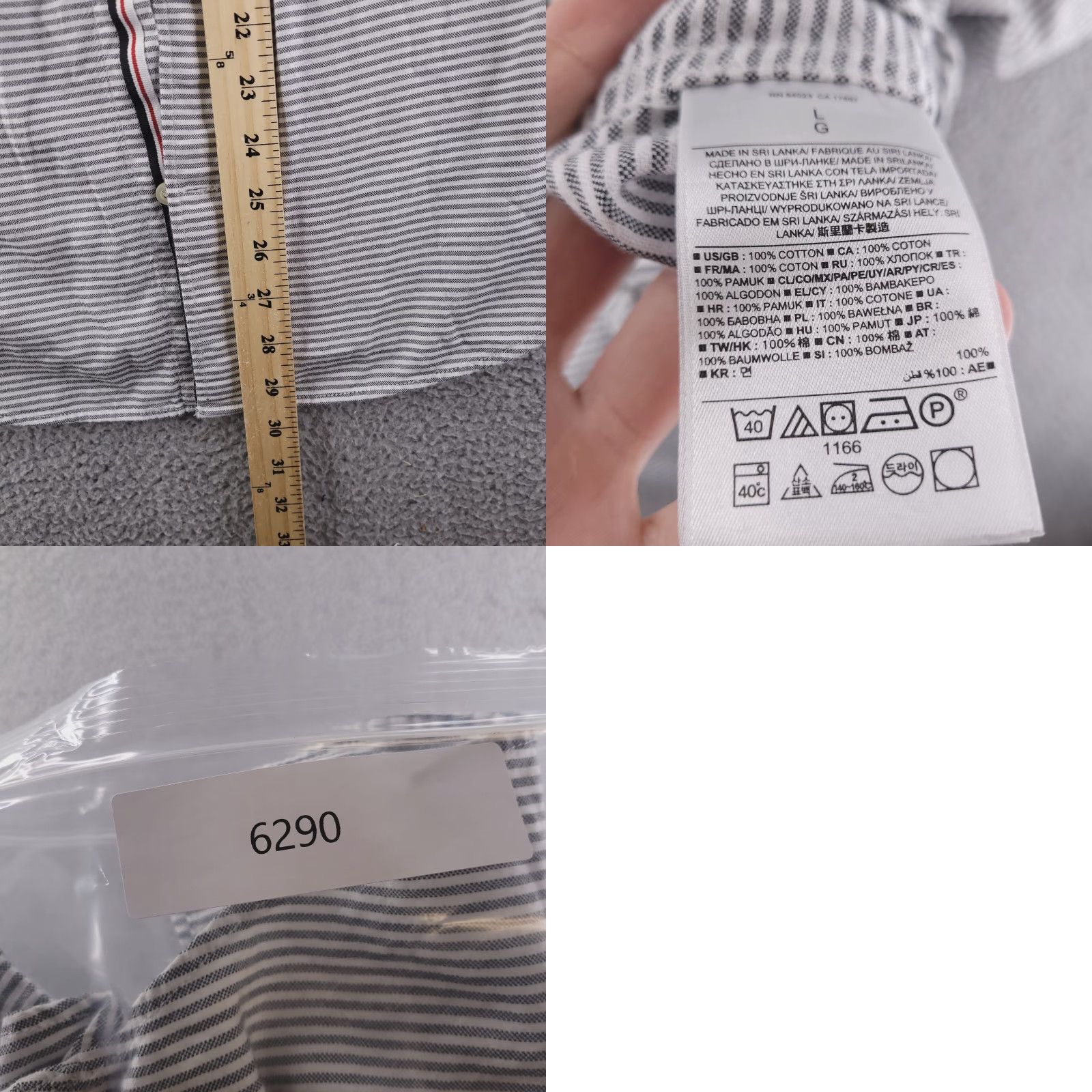Banana Republic Banana Republic Shirt Mens Large Oxford Short Sleeve Button Stripe Black White L Multicolor Size US L / EU 52-54 / 3 - 8 Thumbnail