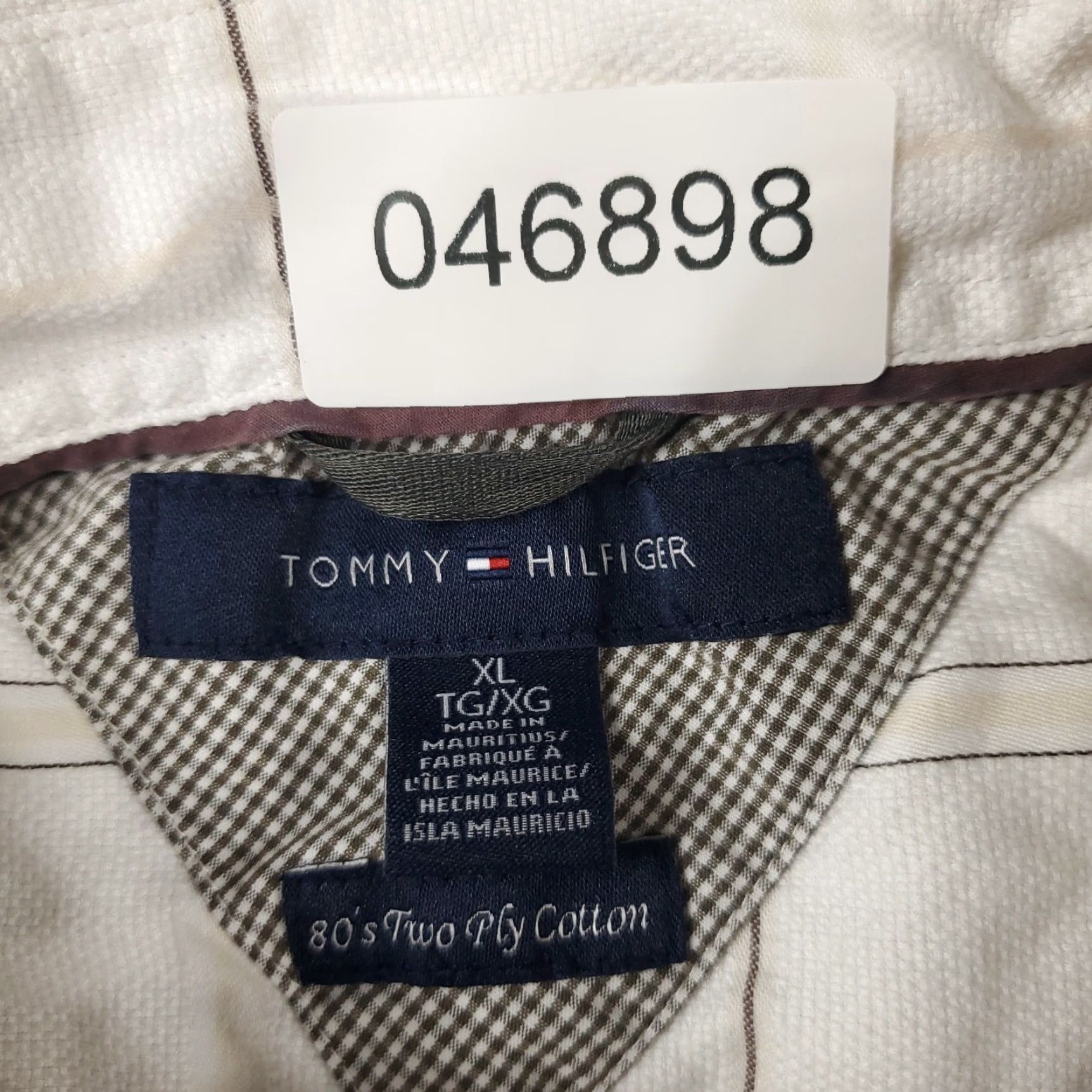 Tommy Hilfiger Tommy Hilfiger Shirt XL Beige Plaid Short Sleeve Button-Up Mens Size US XL / EU 56 / 4 - 6 Thumbnail