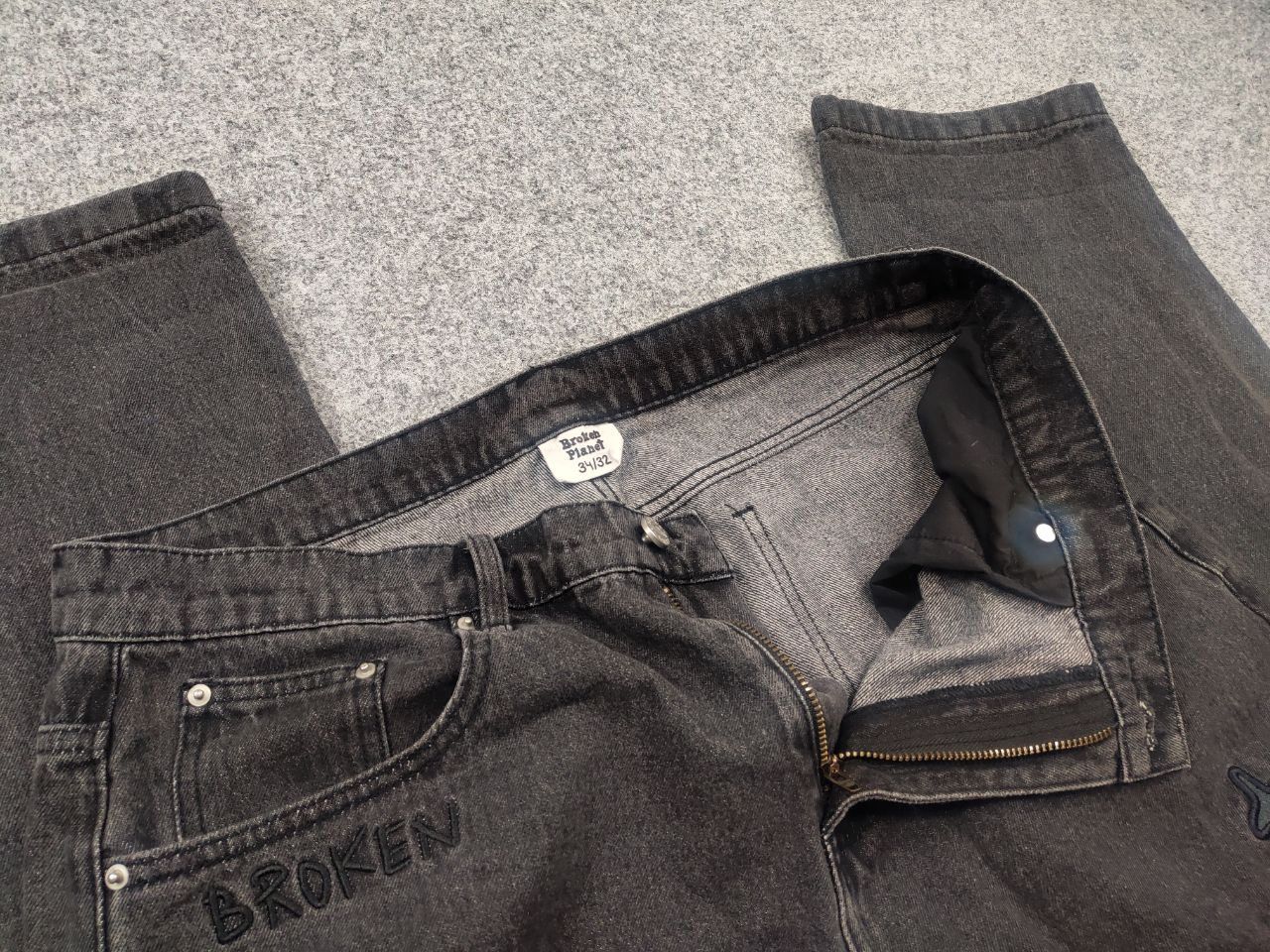 Broken Planet Broken Planet Market carpenter Dark Gray Star Denim Jeans Size US 34 / EU 50 - 9 Thumbnail