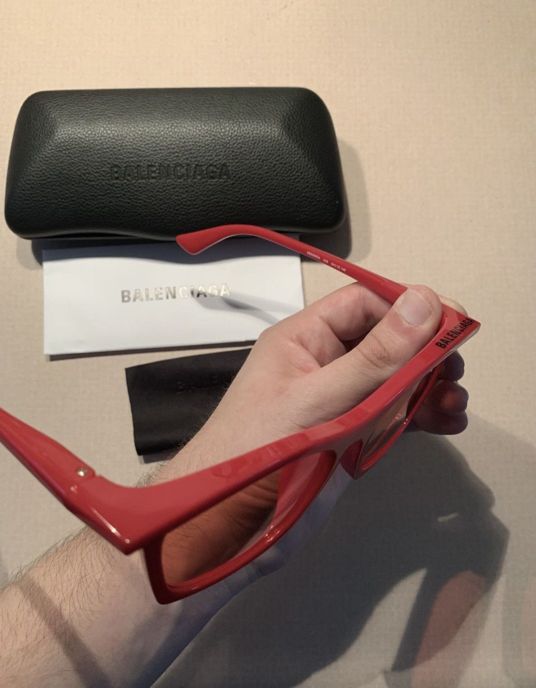 Balenciaga RARE New Balenciaga Runway Italian Made Red Sunglasses Italy Size ONE SIZE - 4 Thumbnail