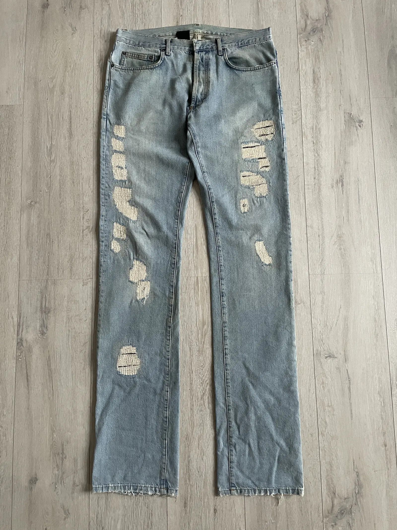 Dior × Hedi Slimane Dior Homme SS06 White Paint Denim Jeans by
