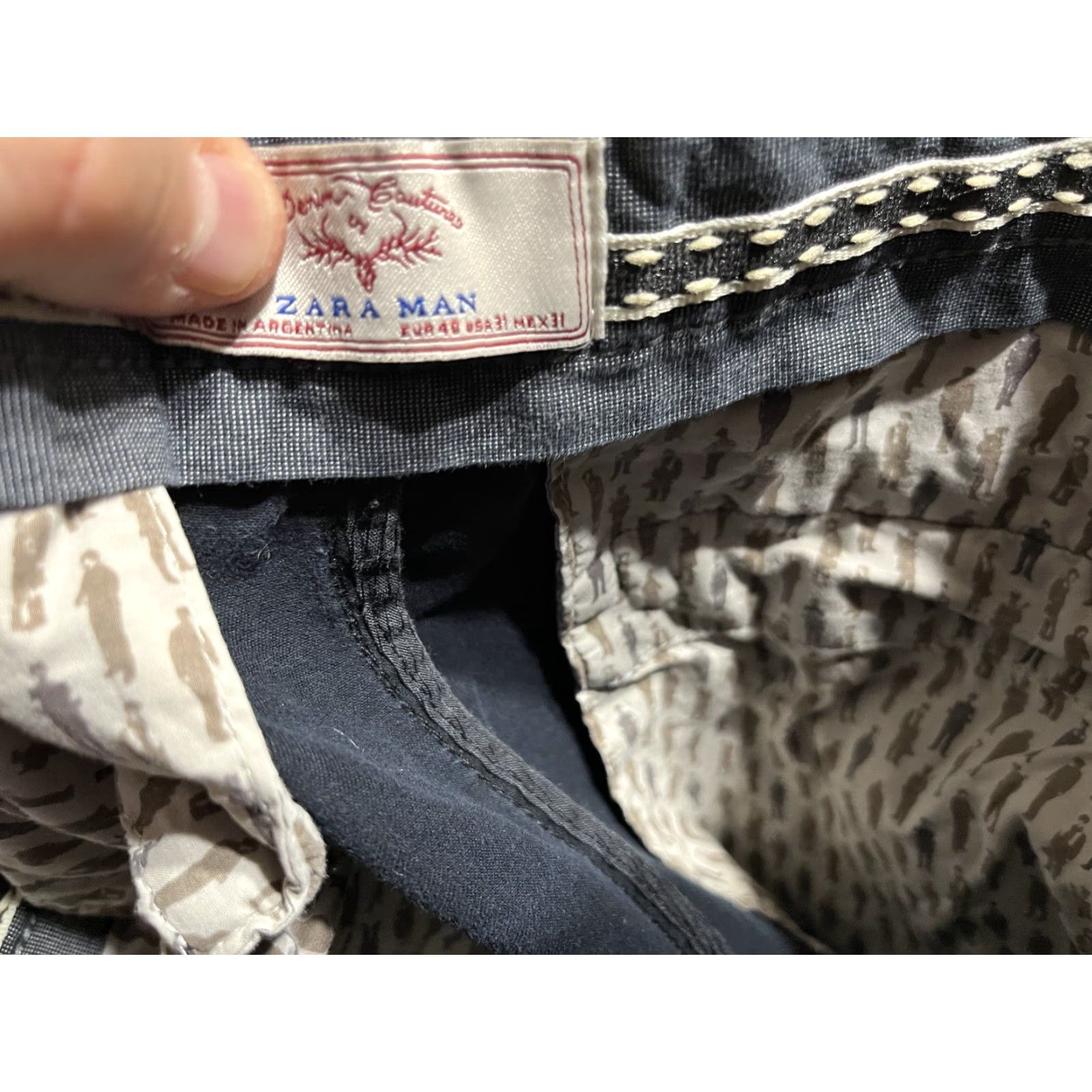 Zara Zara Chino Pants Men's Size 31 Blue Classic Casual Regular Fit Size US 31 - 6 Thumbnail
