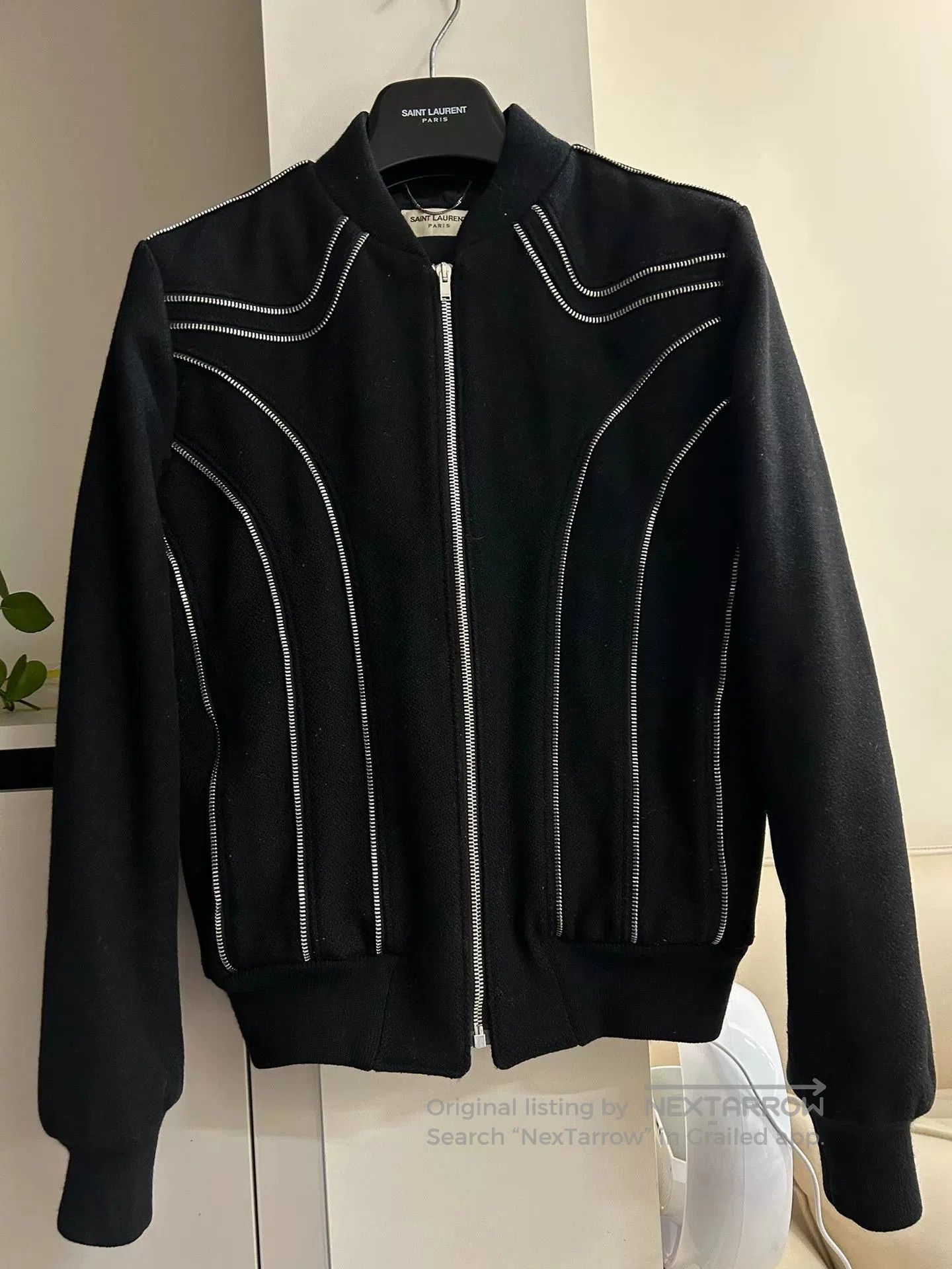 Saint Laurent Paris Saint Laurent Silver Chain Baseball Jacket. Size US S / EU 44-46 / 1 - 1 Thumbnail