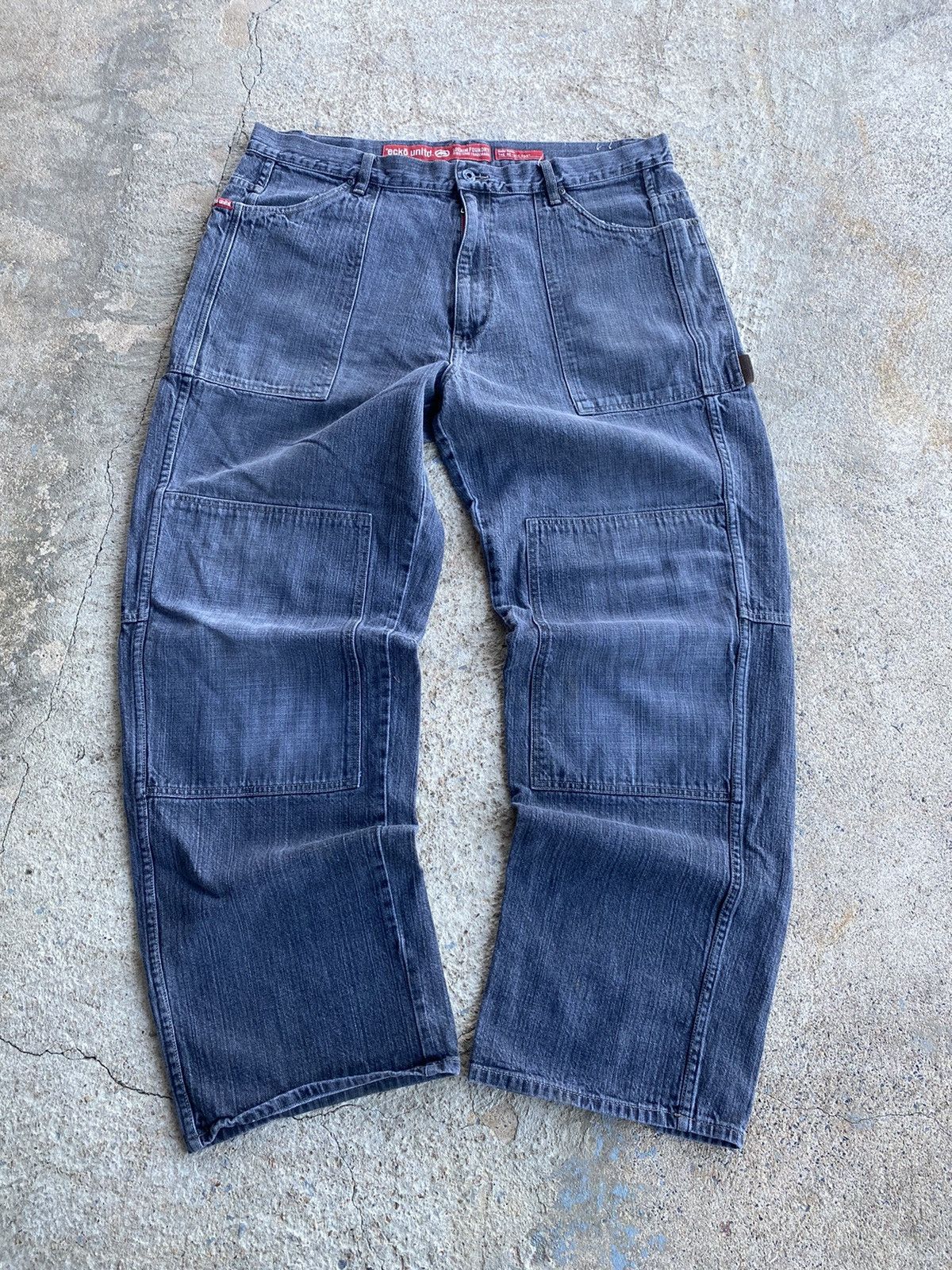 Ecko Unltd. × Japanese Brand × Vintage Vintage Y2K Ecko Baggy Double Knee Denim Jnco Style Jeans Size US 38 / EU 54 - 1 Thumbnail