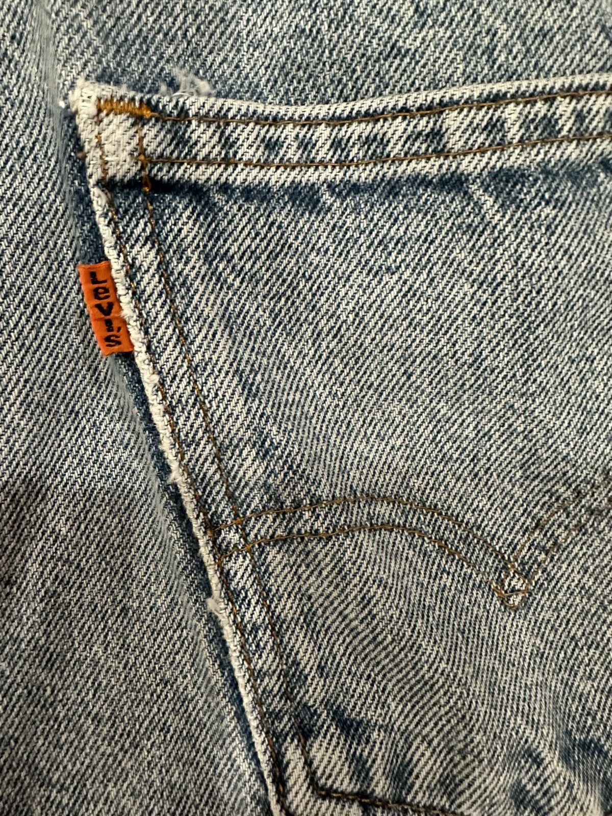 Levi's Vintage 80s Levis 20505 0217 Orange Tab Jeans 35x27 Size US 35 - 3 Thumbnail