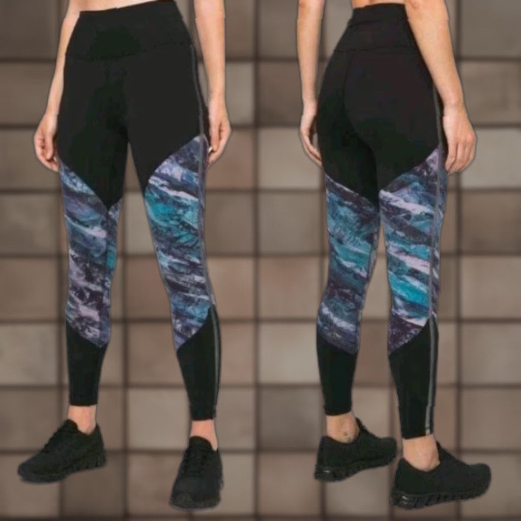 Lululemon Lululemon Womens Run To Reset Tight Nulux LW5BWQS BLK/FISM 25" Leggings 4 Black Reflective Pockets Athletic Compression Athleisure Womens Size ONE SIZE - 1 Thumbnail