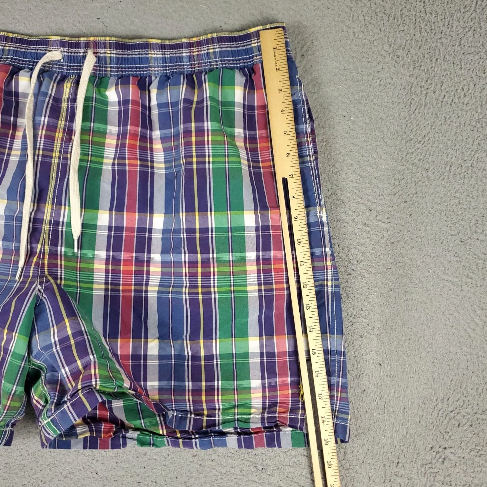 Polo Ralph Lauren Ralph Lauren Mens 3XB Blue Plaid Pony Lace Tie Board Shorts Swim Trunks Size US 39 - 5 Thumbnail