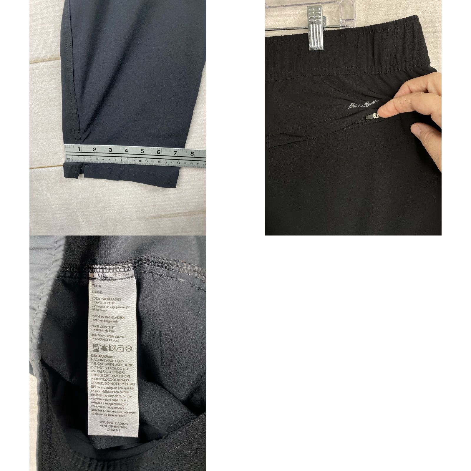 Eddie Bauer Eddie Bauer Traveler Pants Womens XL Black High Rise Elastic Waist Zip Pocket Size 40" / US 18 - 8 Thumbnail