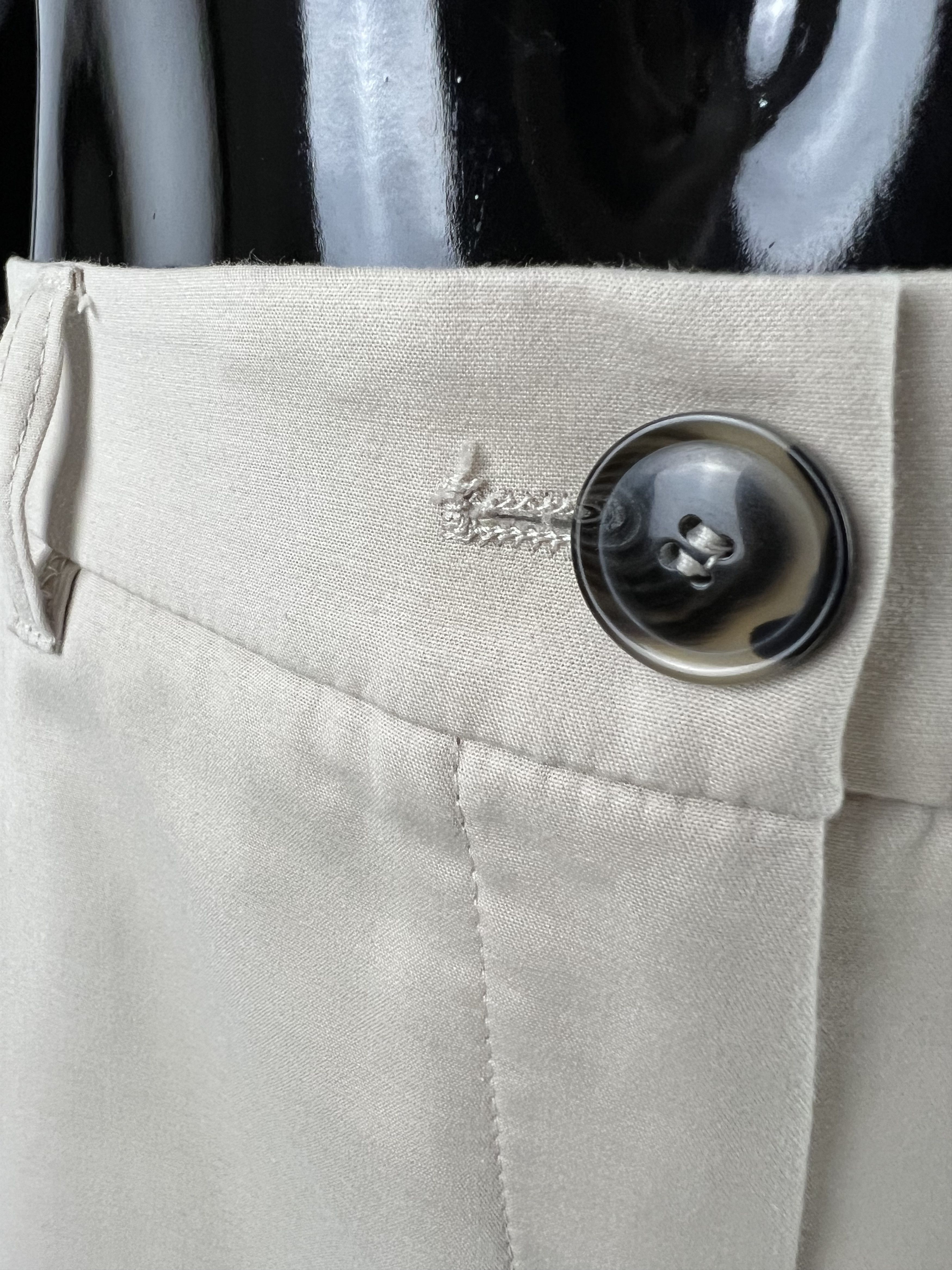 Designer Laurel Women's Beige Cotton Pant Suit Size US8 IT44 GB12 Size M / US 6-8 / IT 42-44 - 16 Thumbnail