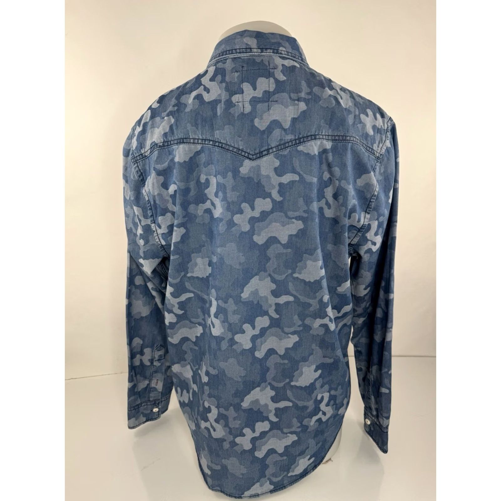 Denime TRUE GRIT CAMOUFLAGE Western Lightweight Denim Feel L Shirt Men Camouflage Long Sleeve Button-Up Blue 100% Nutty? Size US L / EU 52-54 / 3 - 3 Thumbnail