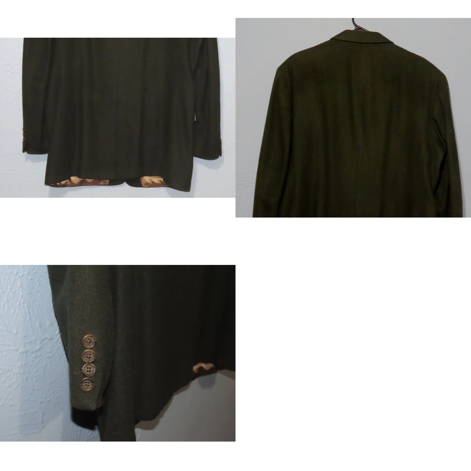 Evan Picone VINTAGE Evan Picone Blazer Jacket Sports Men Dark Green Camel Hair Tailored Two-Button Single-Breasted Notch Lapel Classic Regular Size L Size 42R - 8 Thumbnail