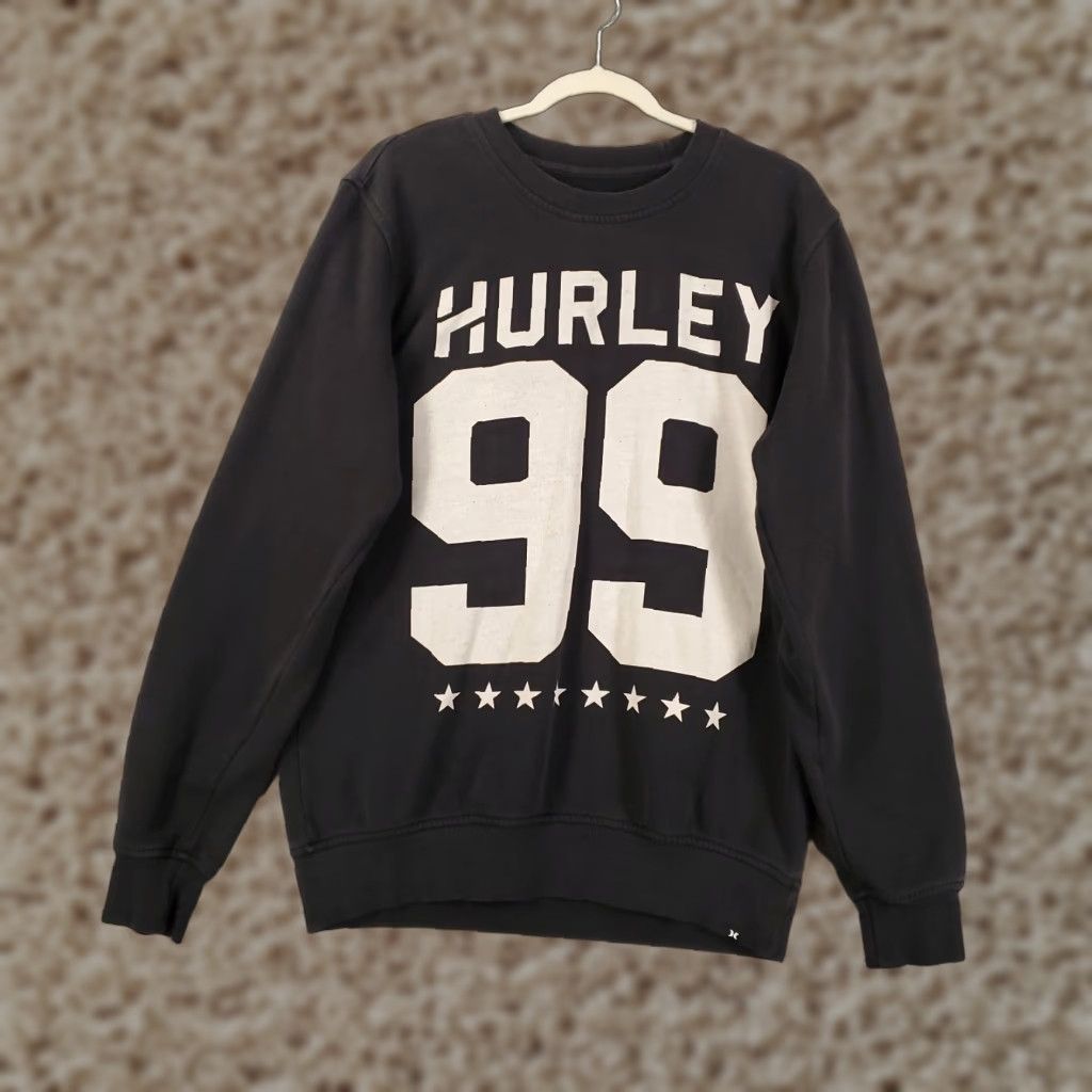 Hurley VINTAGE Hurley Sweatshirt Mens M Offside 99 Black Fleece Crew Neck Graphic Print 90s Outdoor Mens Size US M / EU 48-50 / 2 - 1 Thumbnail