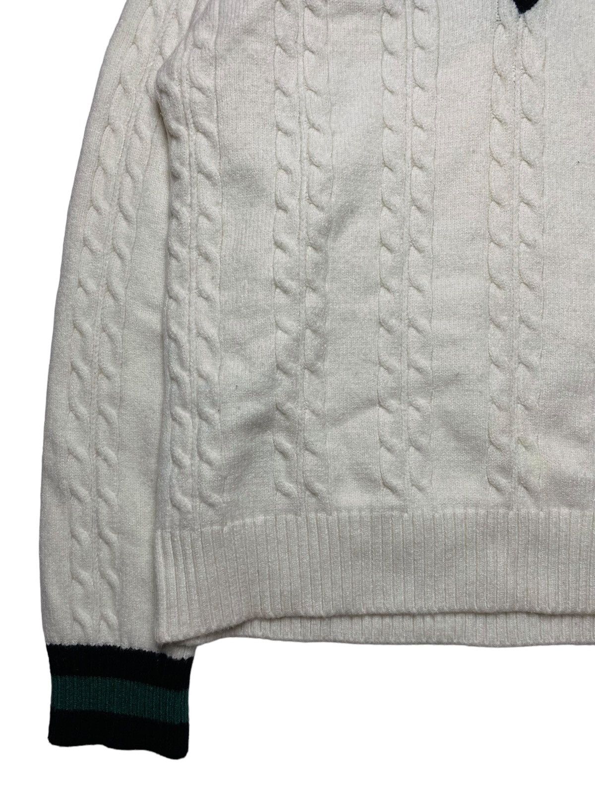Golf Wang 2000s Lacoste - Big V-Neck Chunky Knitted Sweater Size US M / EU 48-50 / 2 - 4 Thumbnail