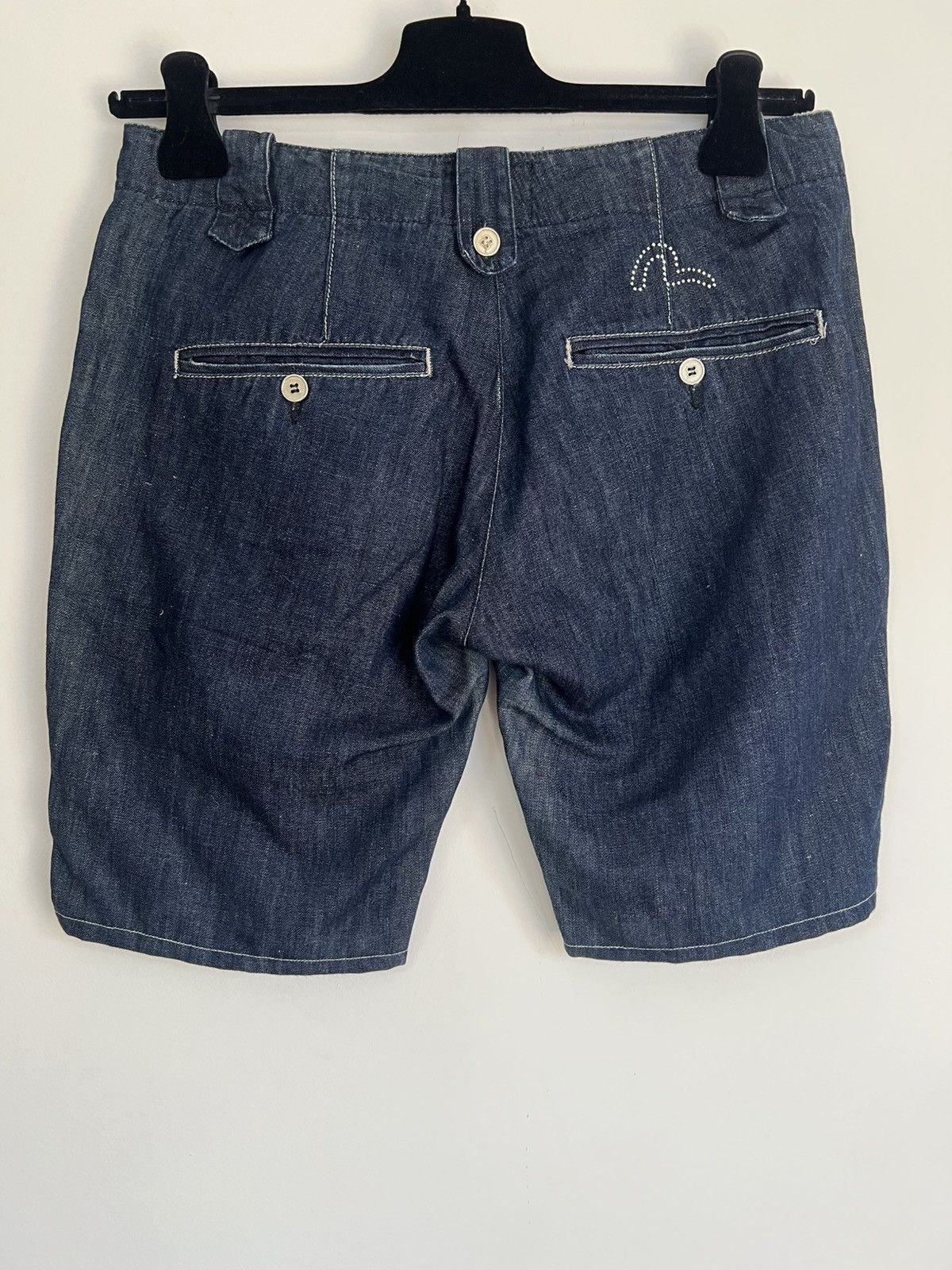 Evisu Evisu blue navy shorts jort S denim Size 28" / US 6 / IT 42 - 1 Thumbnail