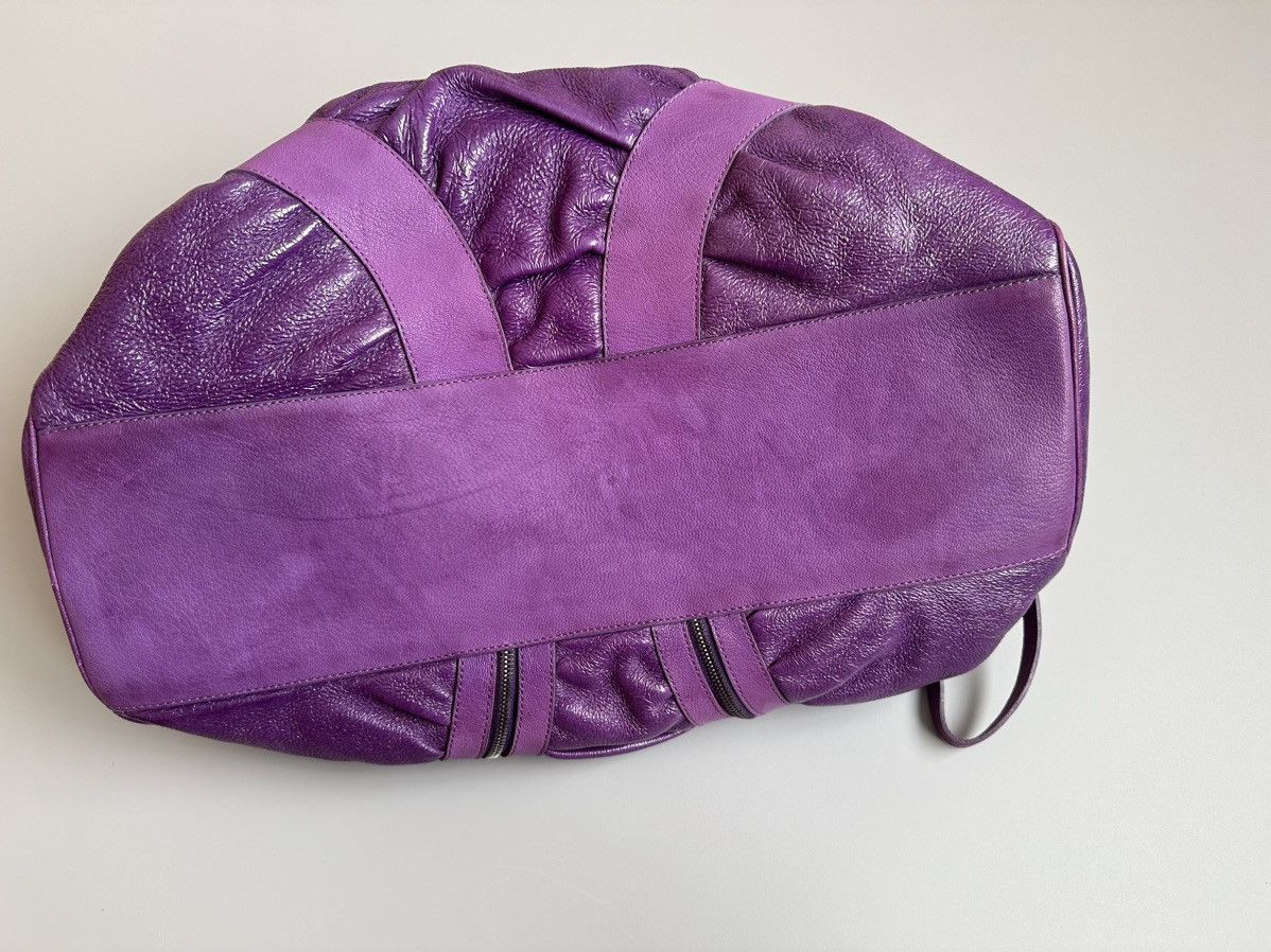Moschino Moschino Purple Crinkled Patent Double Zip Pocket Duffel Bag Size ONE SIZE - 9 Thumbnail