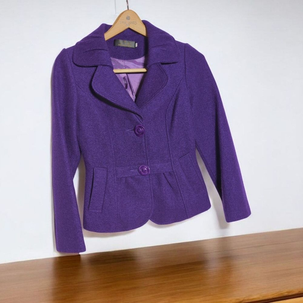Designer Hong Rui Fang Purple Women's Tailored Jacket Sz S Size S / US 4 / IT 40 - 1 Thumbnail
