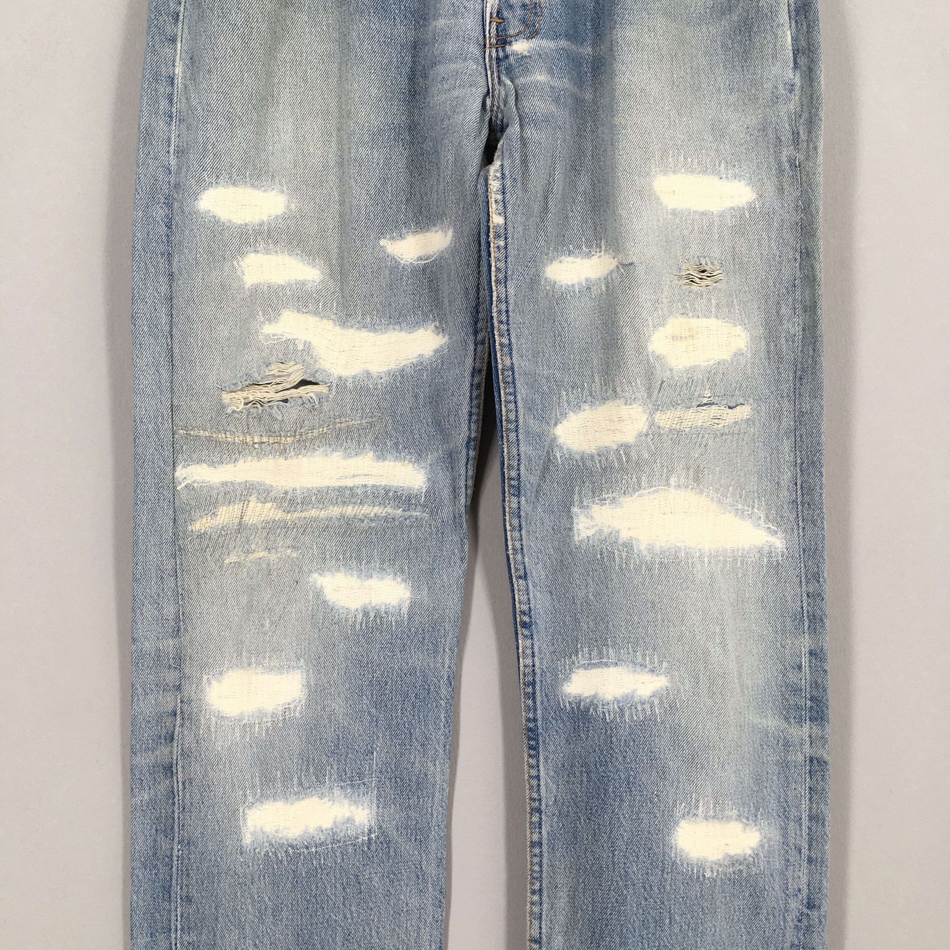 Levi's Size 31x33 Vintage 90s Levi's 501 Faded Blue Jeans S654 Size US 31 - 3 Thumbnail