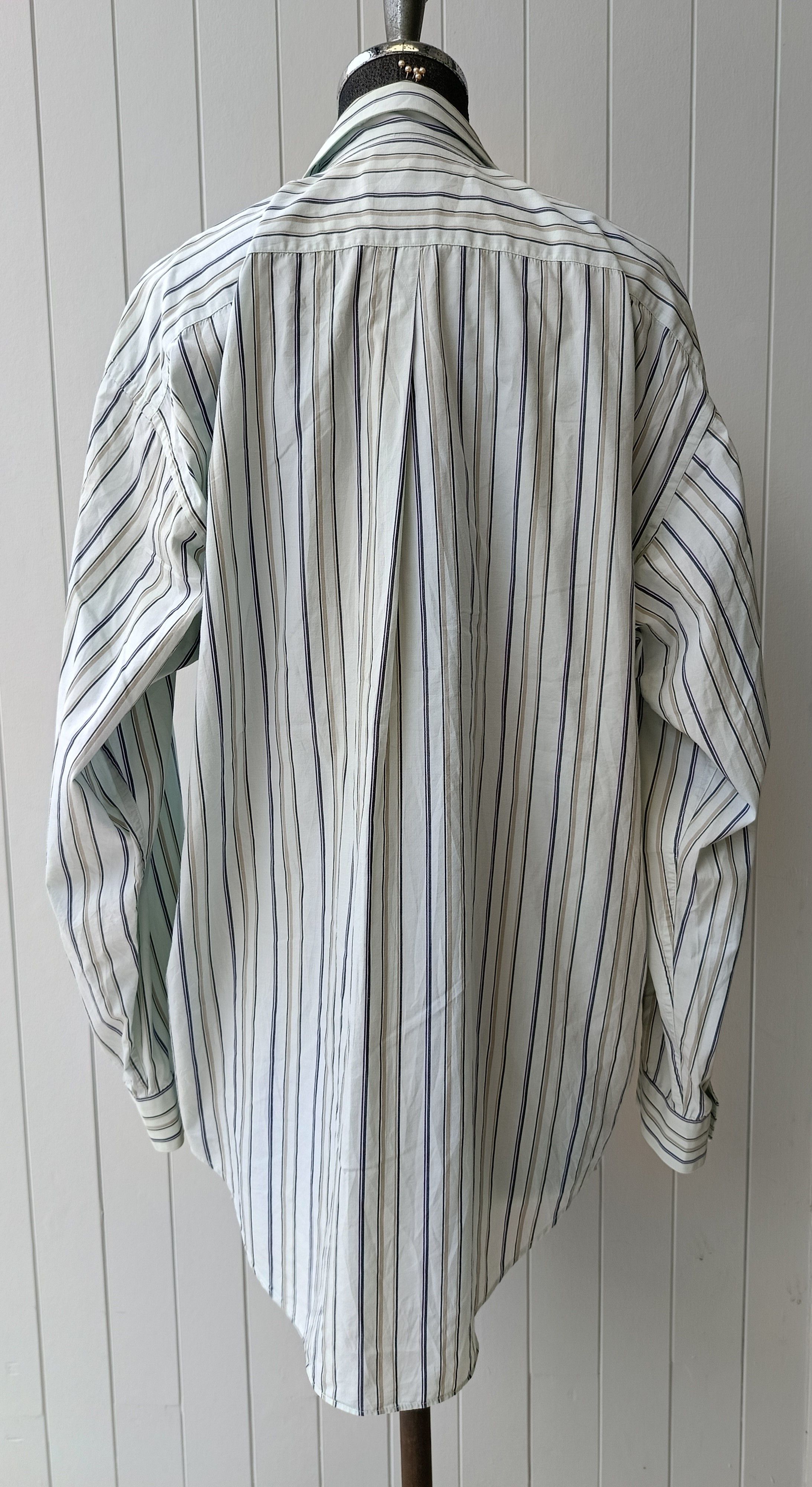 Issey Miyake Issey Miyake IM design Japan pinstripe white pale blue shirt Size US L / EU 52-54 / 3 - 6 Thumbnail