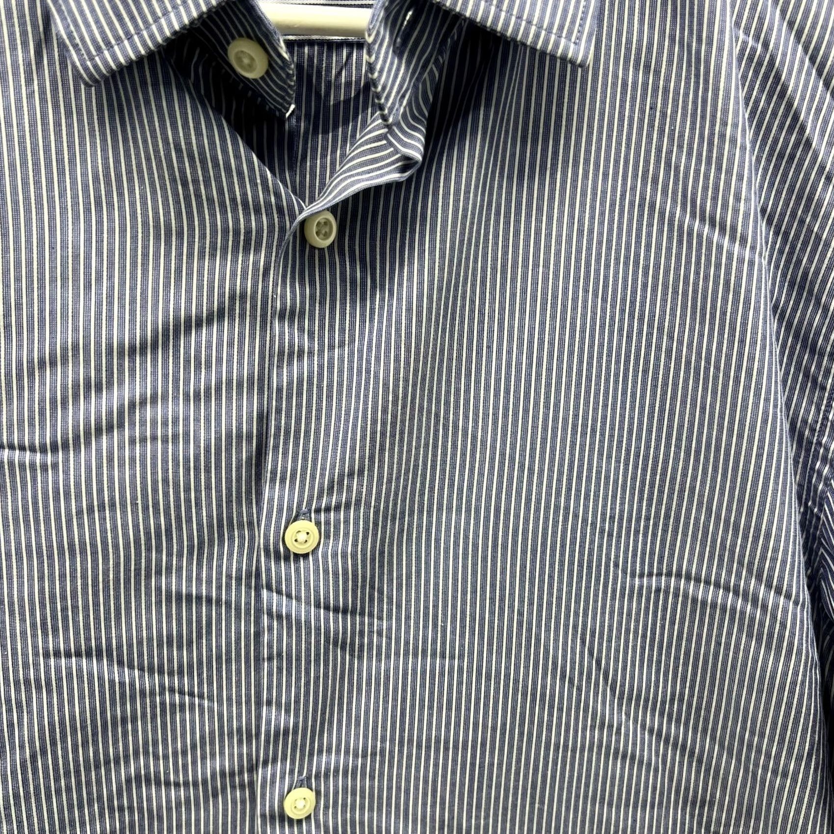 Banana Republic Banana Republic Shirt Men Large Blue Striped Casual Button Down Supima Cotton Size US L / EU 52-54 / 3 - 4 Thumbnail
