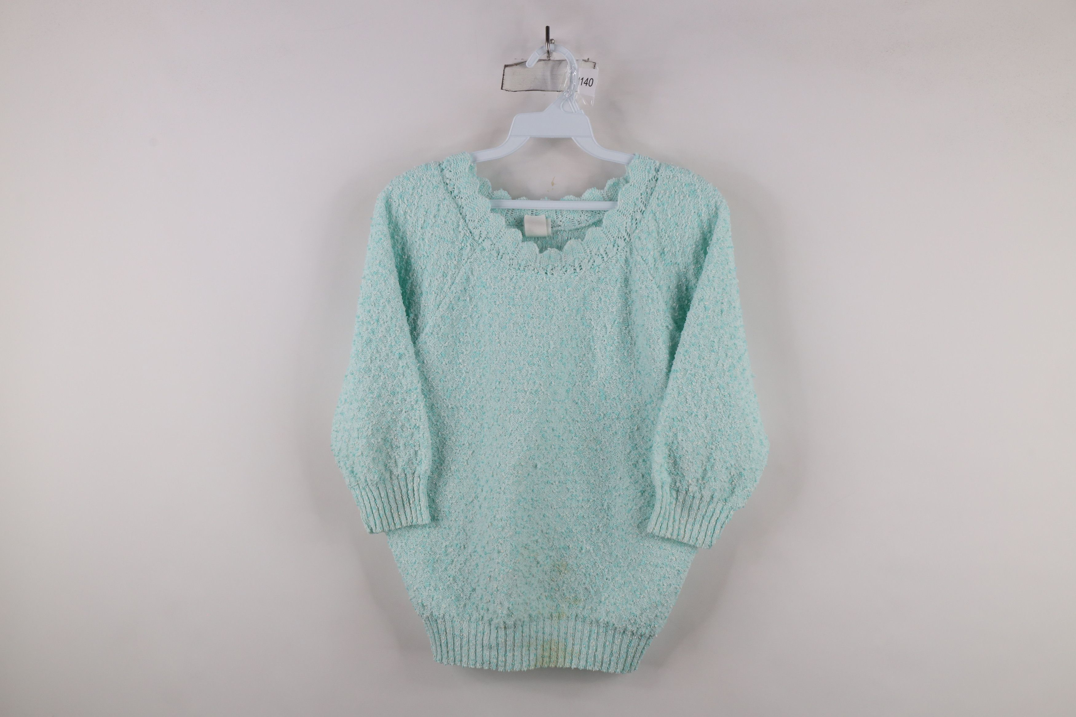 Vintage Vintage 70s Streetwear Knit 3/4 Sleeve Sweater Blue USA Size S / US 4 / IT 40 - 1 Thumbnail