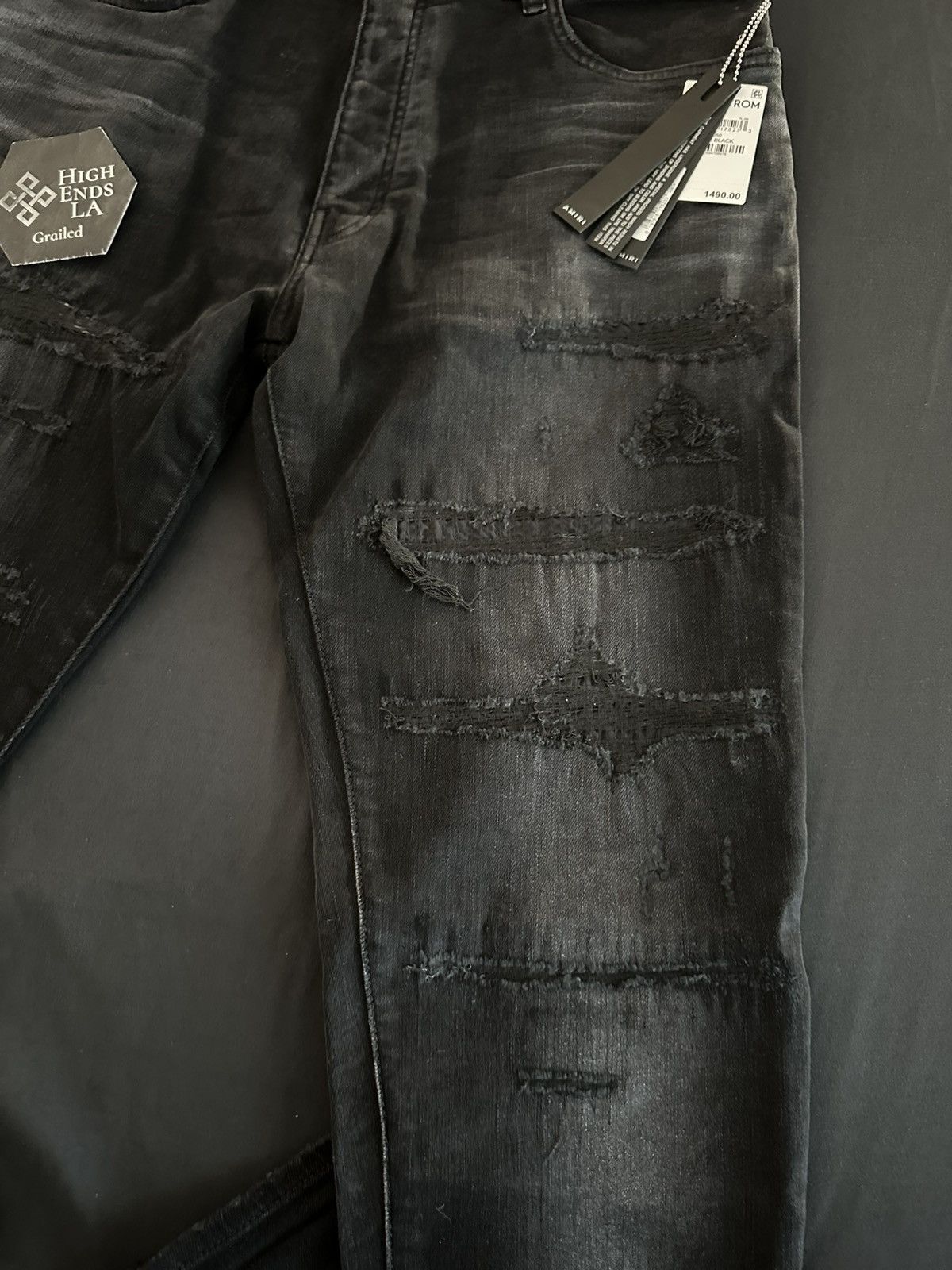 Amiri Amiri Varsity Logo Repair Skinny Jeans Size US 36 / EU 52 - 3 Thumbnail