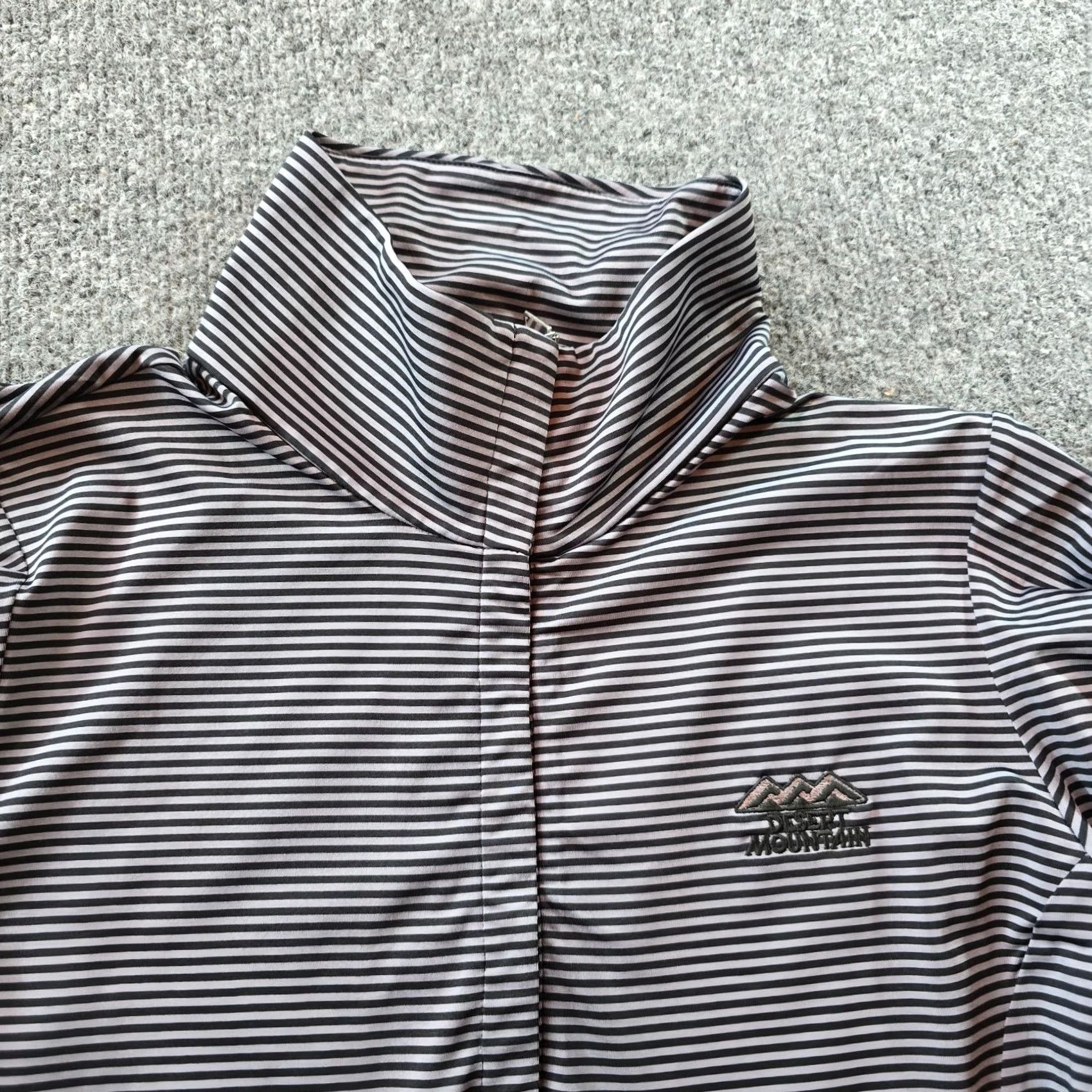 Nike Nike Dri-Fit Polo Shirt Womens Small Gray Striped 1/4 Zip Short Sleeve Golf Club Embroidery Black Gold Size S / US 4 / IT 40 - 2 Thumbnail