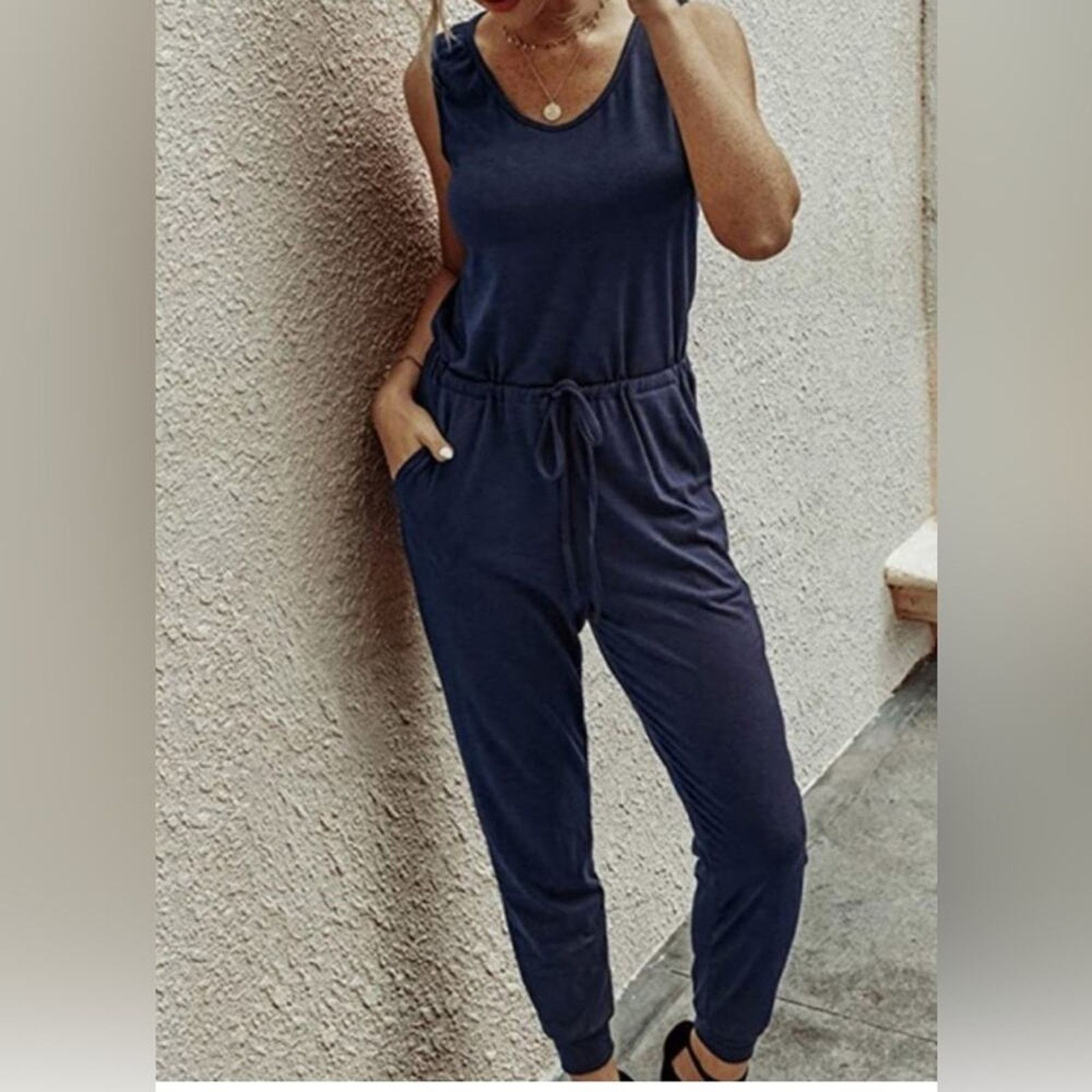 Max Mara Nwt- Max Studio- Cotton Jersey Jumpsuit-Small Size 28" / US 6 / IT 42 - 1 Thumbnail