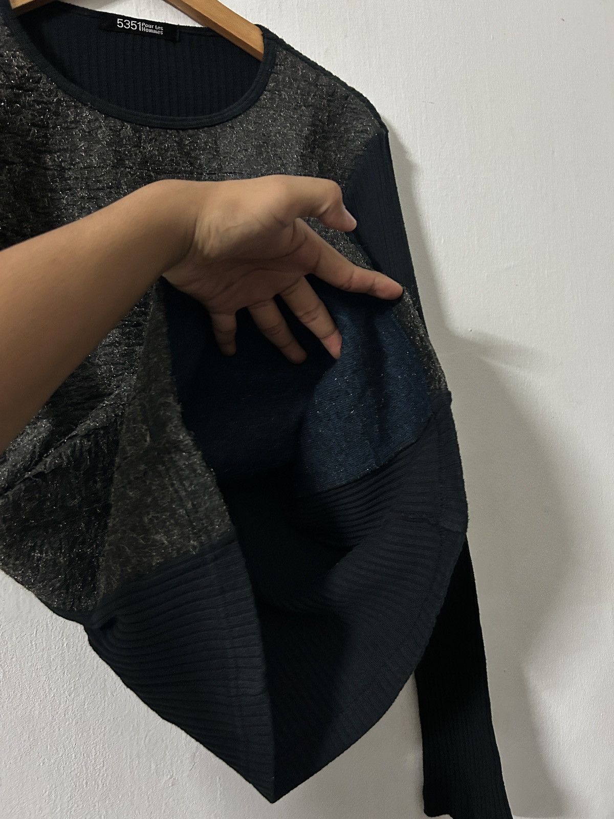 5351 POUR LES FEMMES 2000s Japanese Brand 5351 Pour Les Hommes hybrid longsleeve Size M / US 6-8 / IT 42-44 - 5 Thumbnail