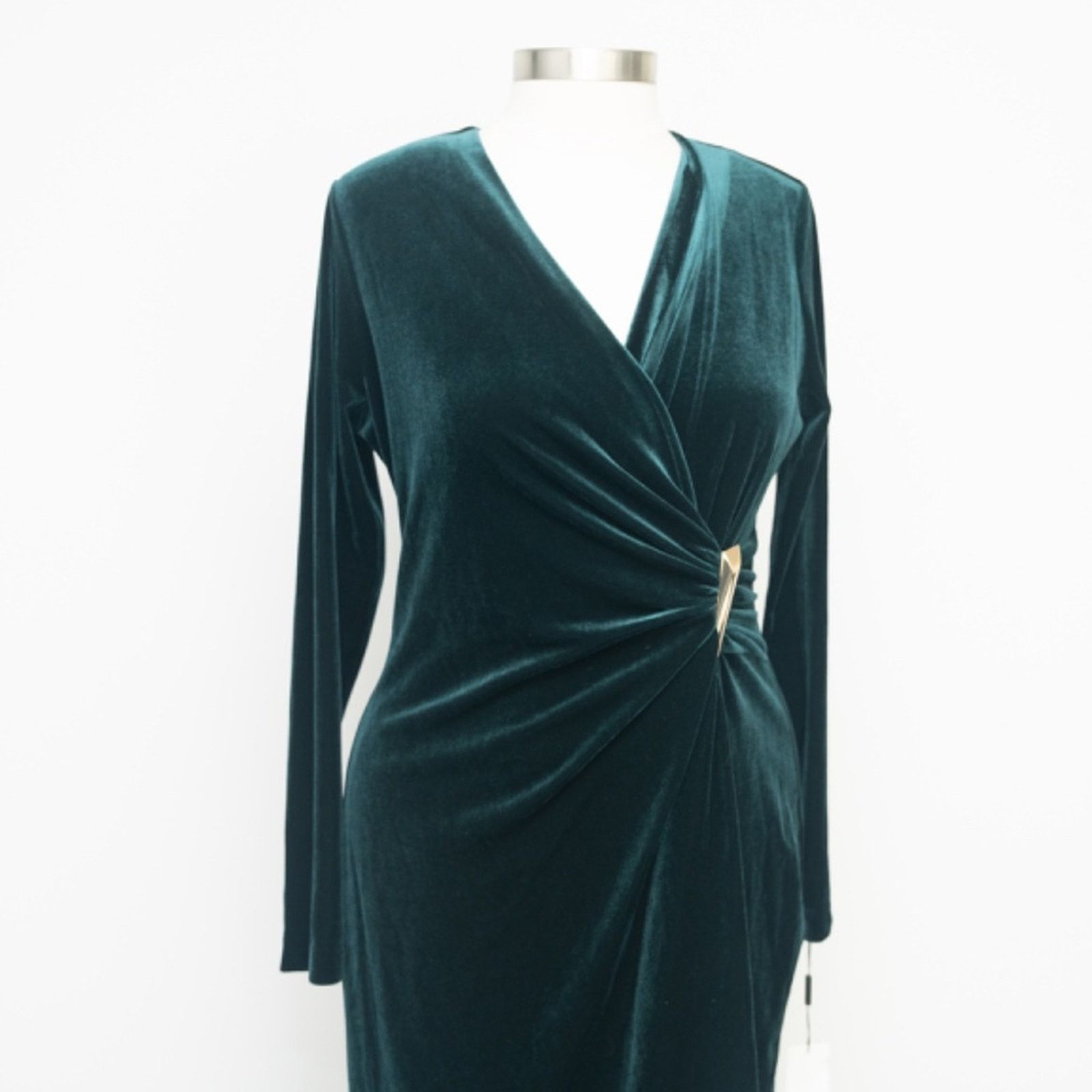 Calvin Klein Calvin Klein. Lux Velvet Wrapped Dress Size XL / US 12-14 / IT 48-50 - 8 Thumbnail