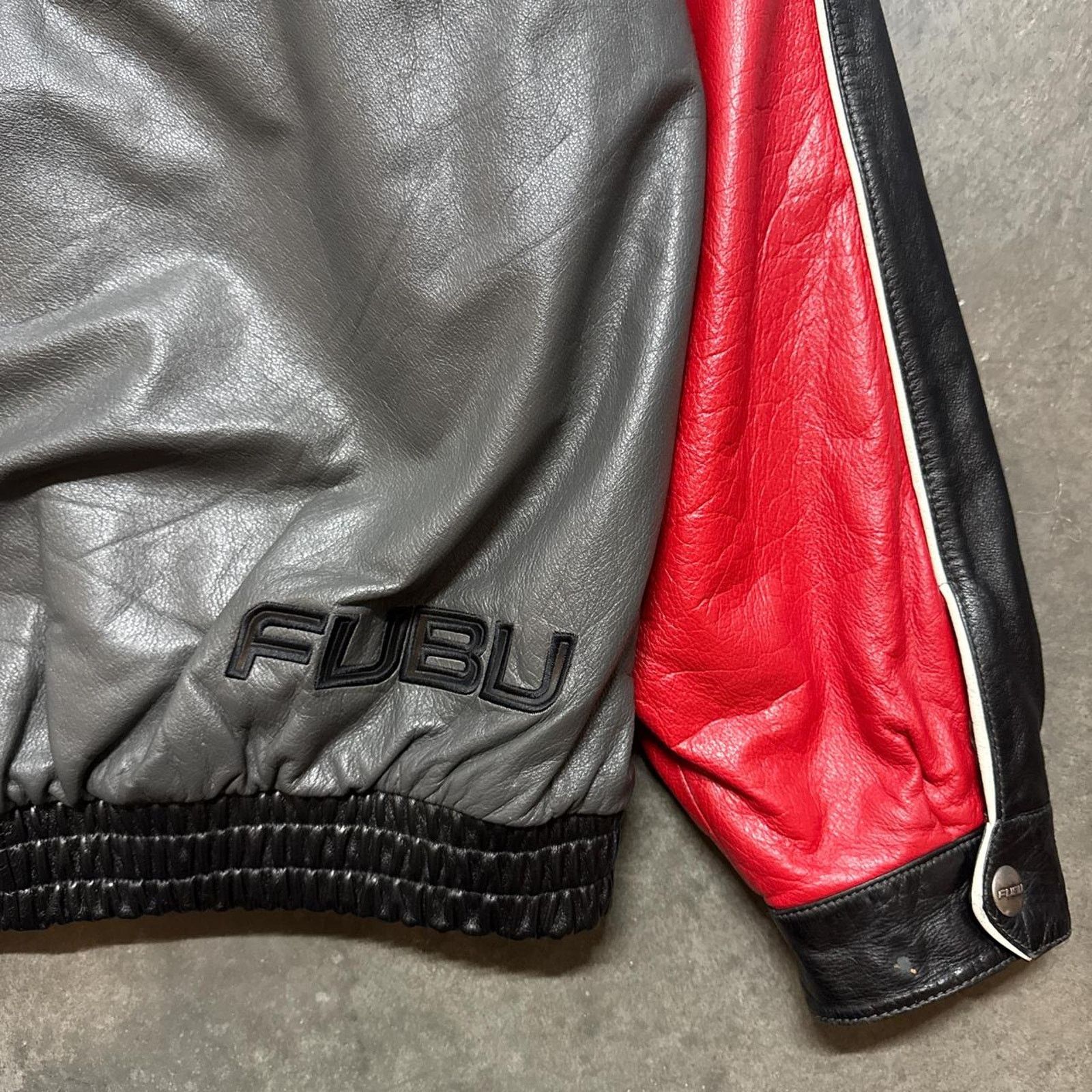 Fubu × Vintage Vintage 2000s Fubu Philadelphia 76ers NBA Leather Jacket Size US XL / EU 56 / 4 - 3 Thumbnail